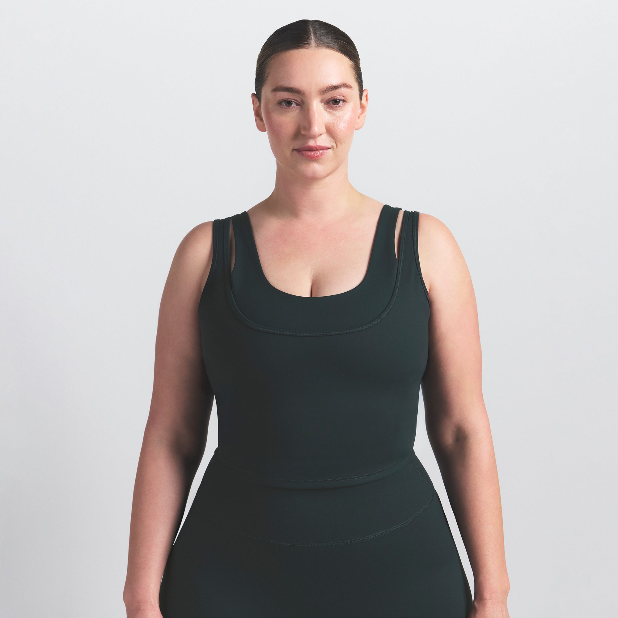 NikeSKIMS MATTE DOUBLE STRAP SCOOP TANK | DARK TEAL - Image 9