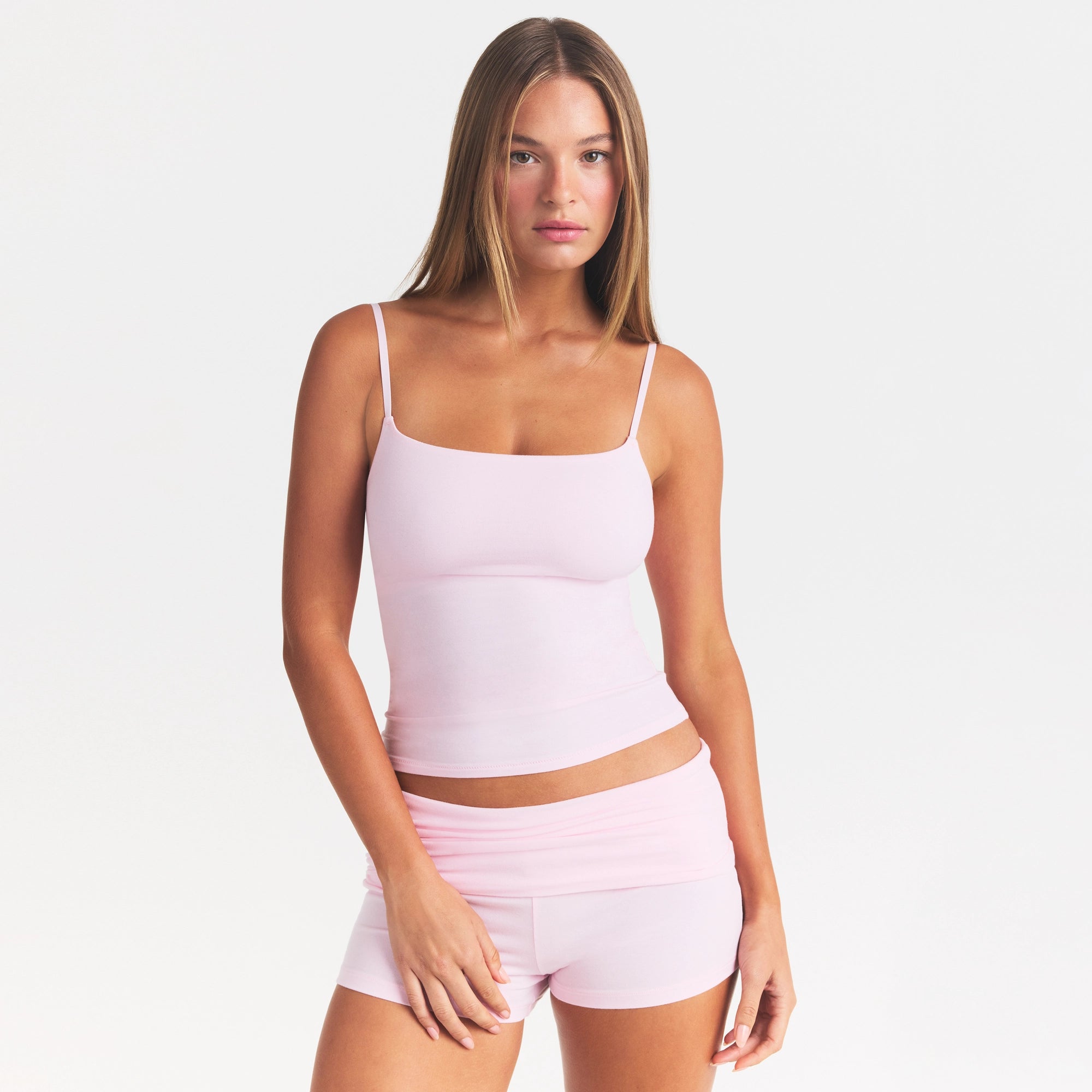 COTTON JERSEY SCOOP NECK CAMI | CHERRY BLOSSOM - Image 3