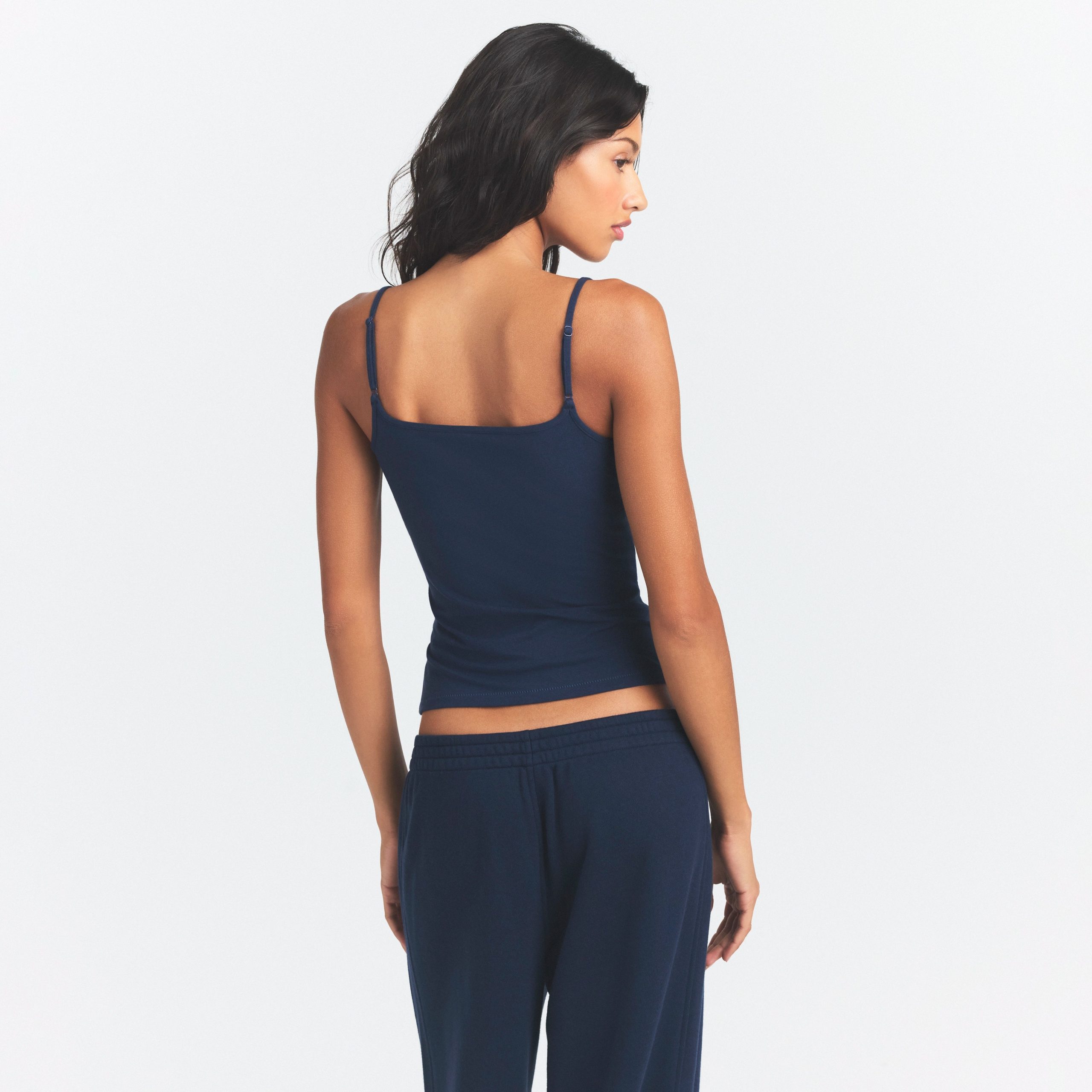 COTTON JERSEY SCOOP NECK CAMI | NAVY - Image 4