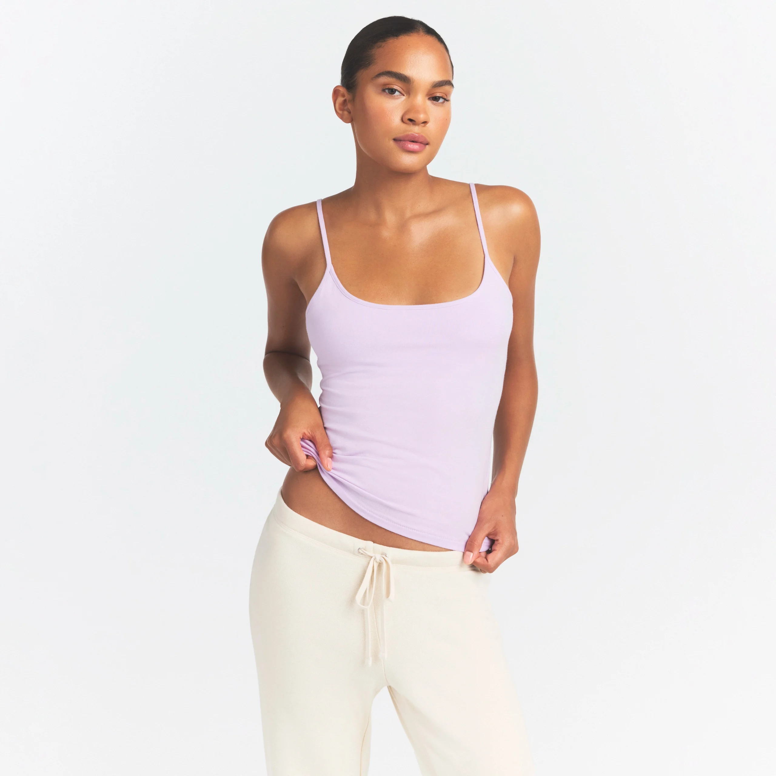 COTTON JERSEY SCOOP NECK CAMI | SUGAR PLUM - Image 3