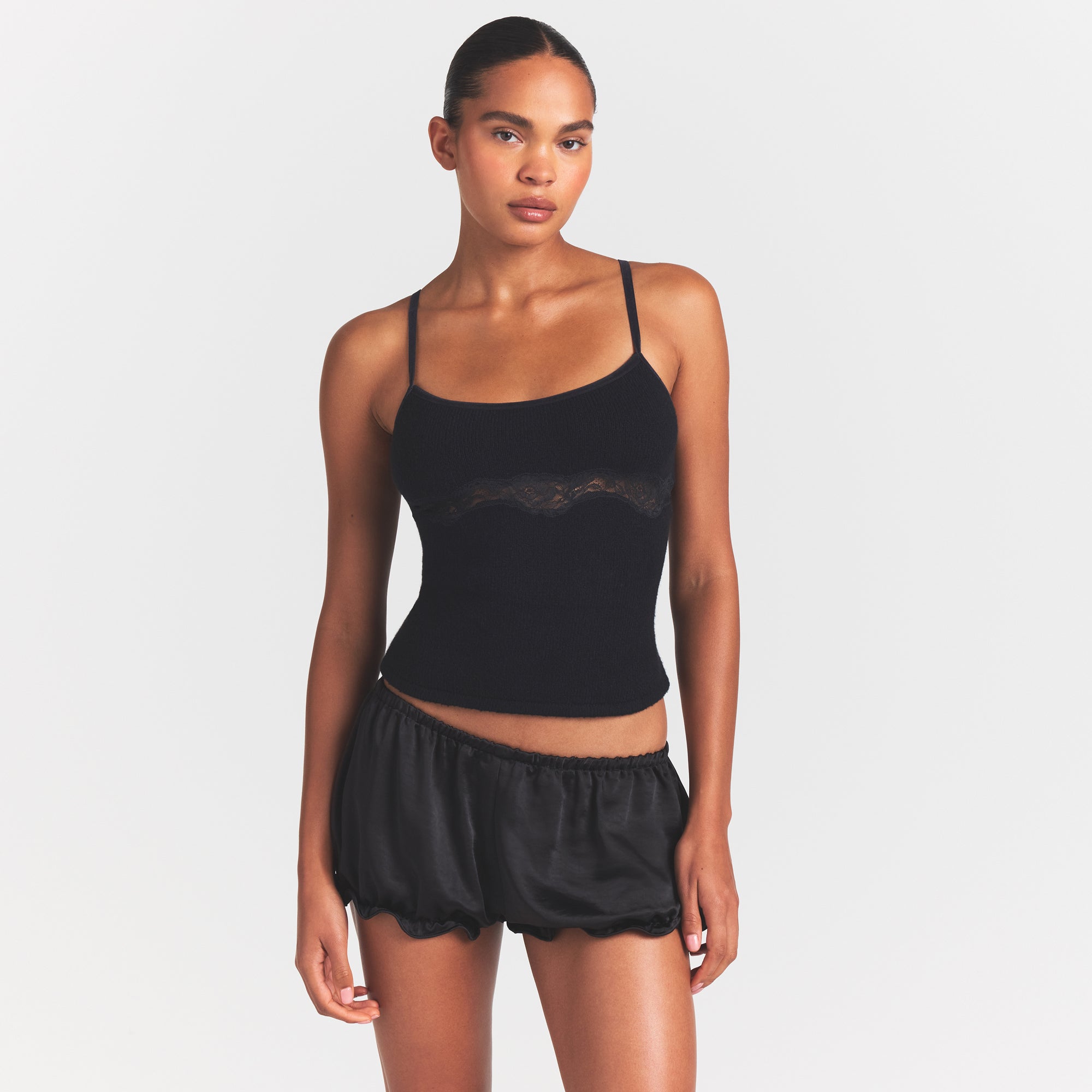 LACE KNIT TANK | OBSIDIAN - Image 3