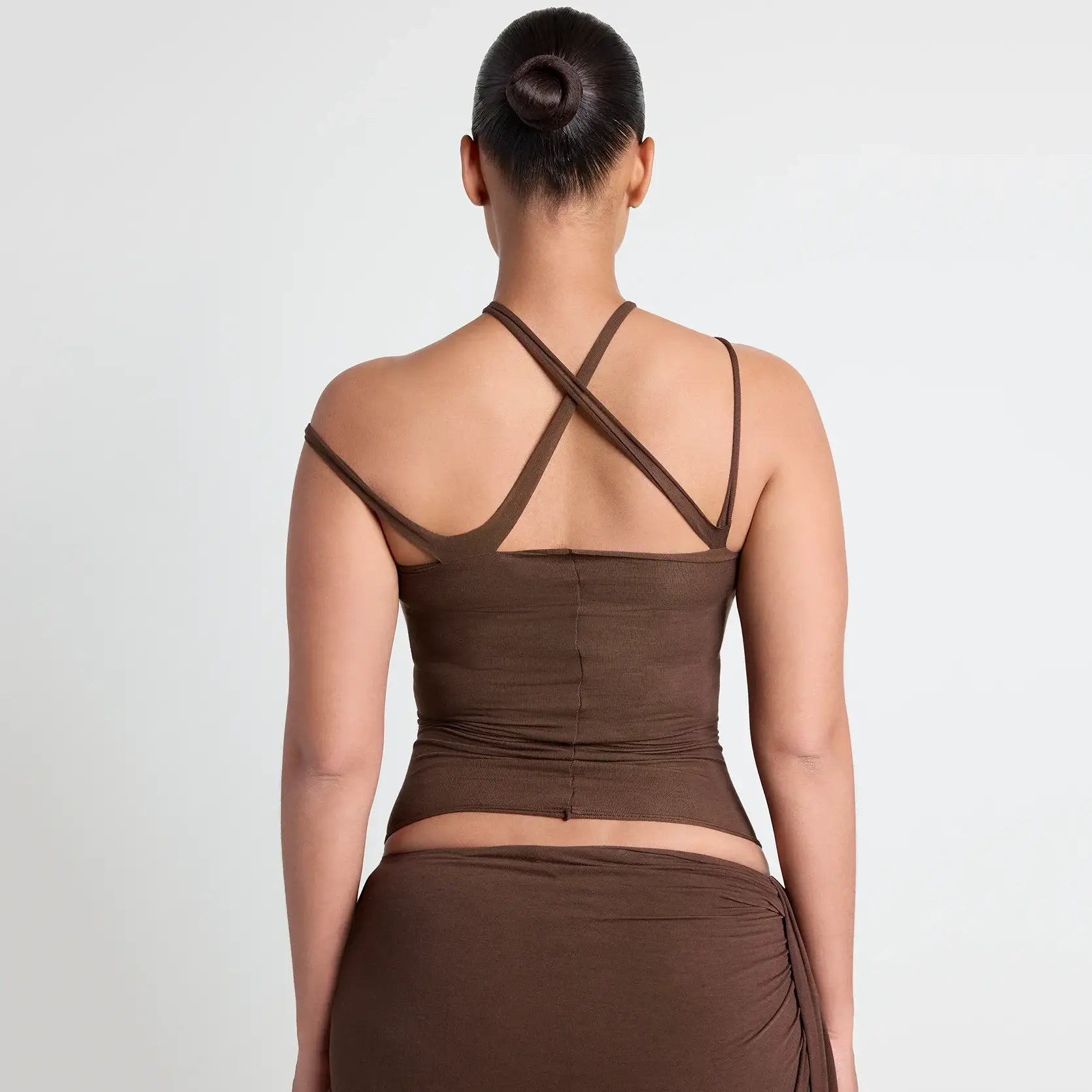 VETTESE X SKIMS SHEER MODAL TOP | COCOA - Image 6