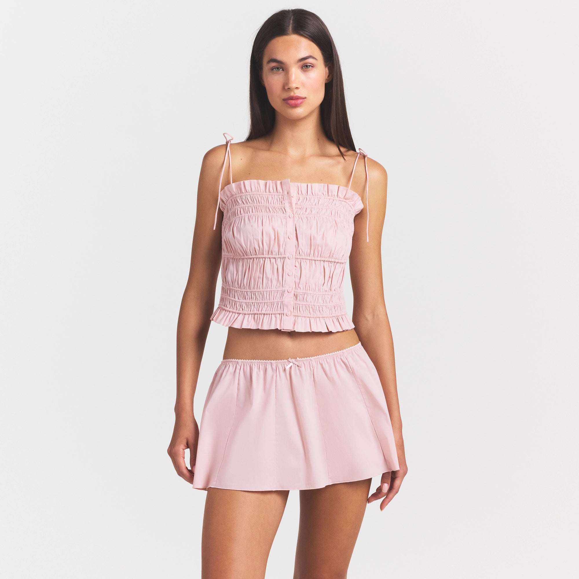 POPLIN APPAREL RUFFLE CAMI | DUSTY PINK - Image 3
