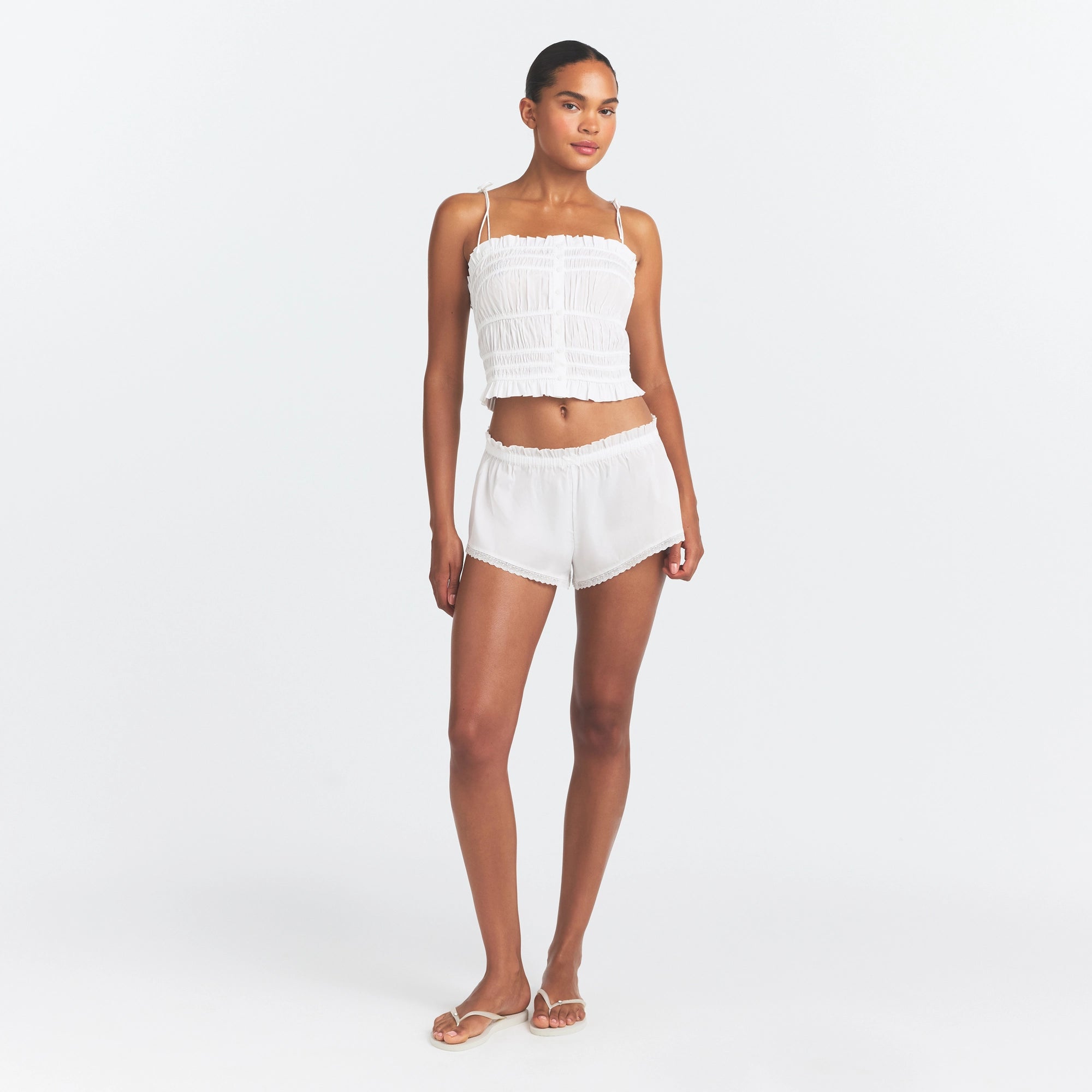 POPLIN APPAREL RUFFLE CAMI | SNOW - Image 2