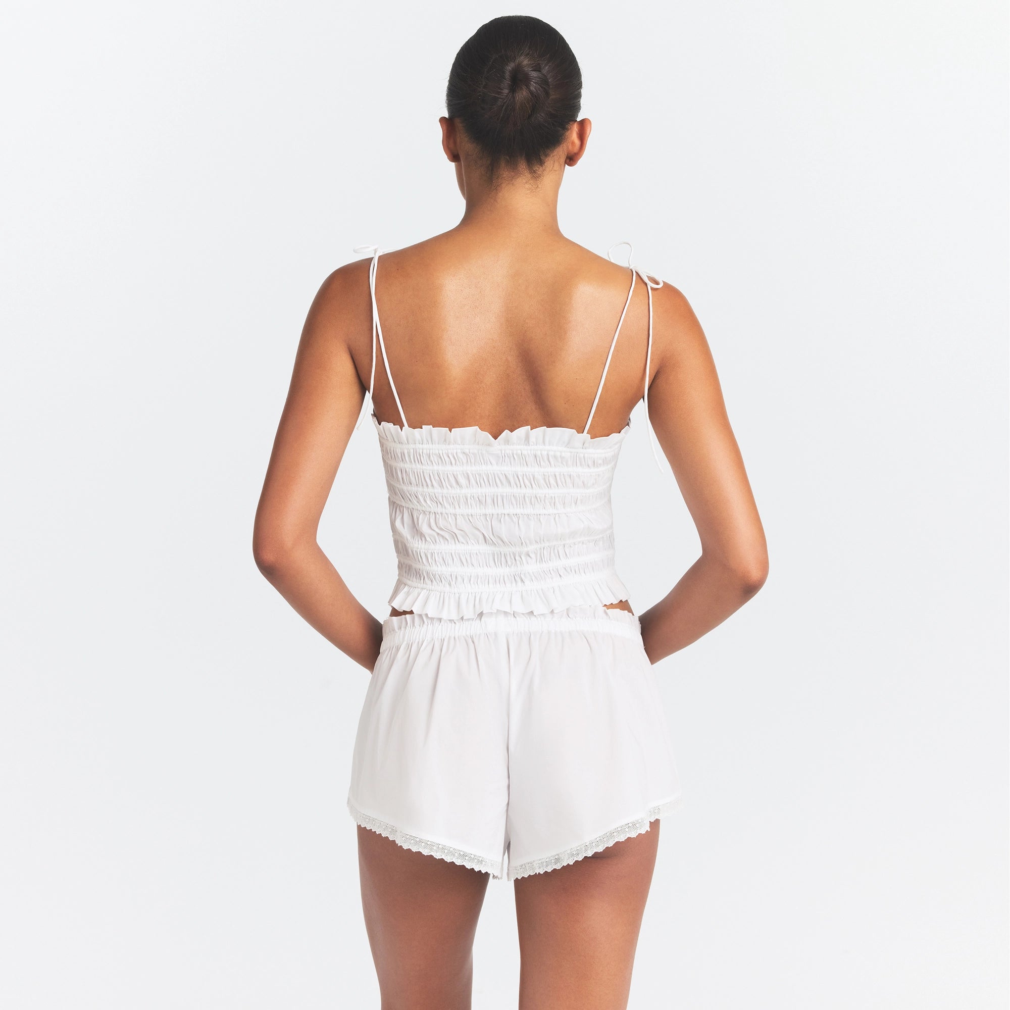 POPLIN APPAREL RUFFLE CAMI | SNOW - Image 4