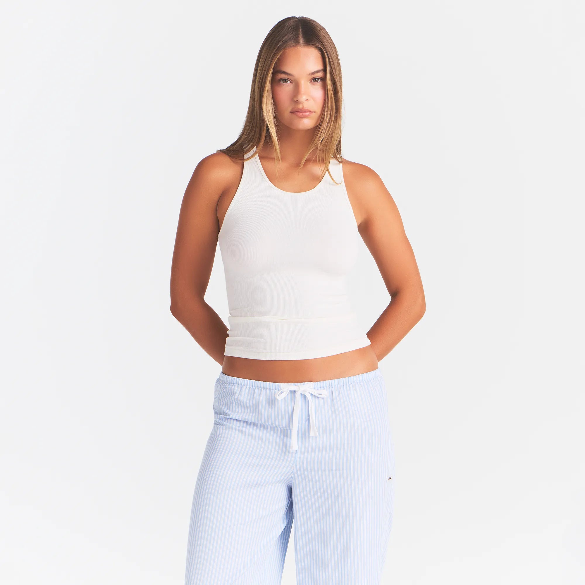 RIB SLEEP TANK | IVORY - Image 3