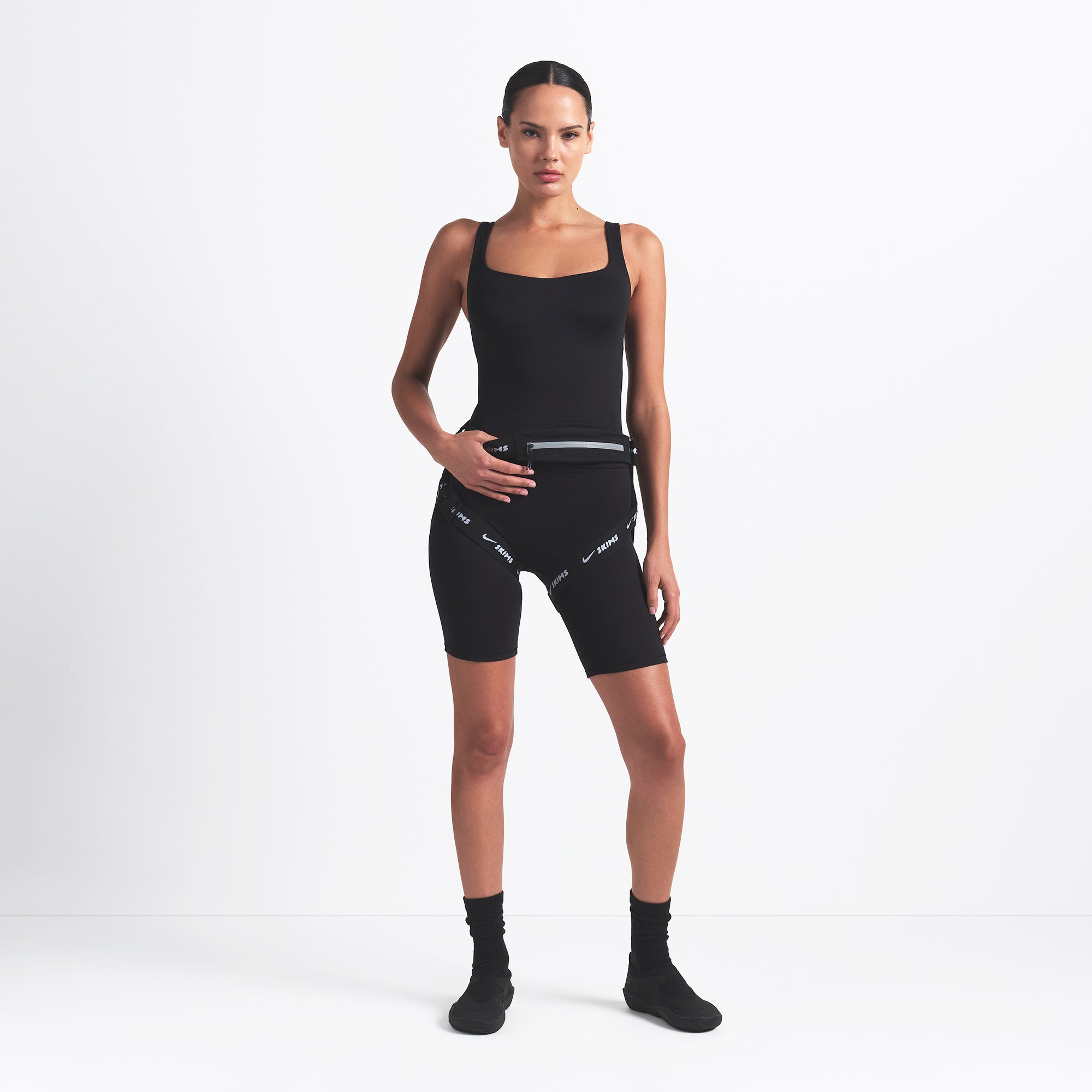 NikeSKIMS MATTE SQUARE NECK TANK | OBSIDIAN - Image 2