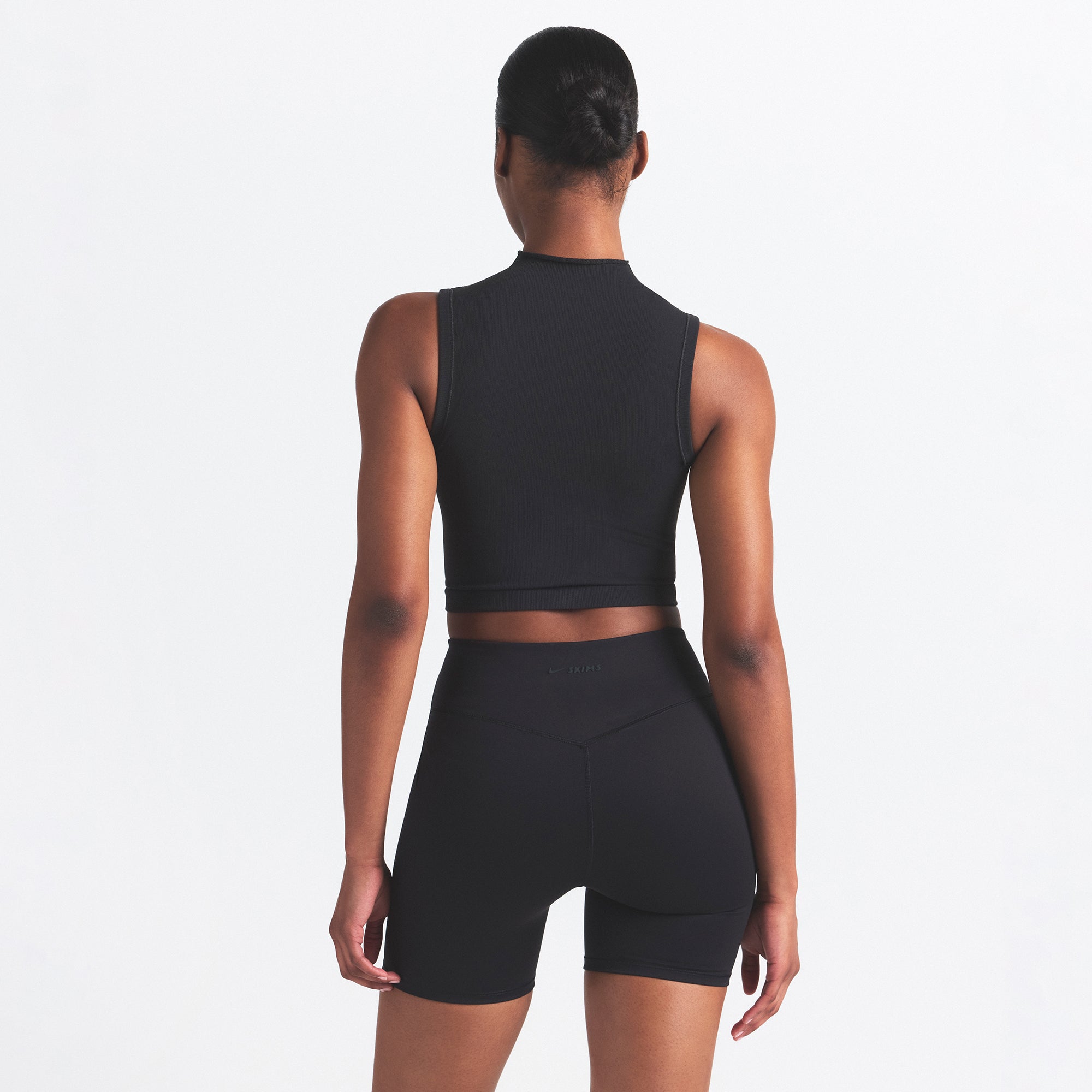 NikeSKIMS VINTAGE SEAMLESS MOCK NECK BRA TOP | OBSIDIAN - Image 6