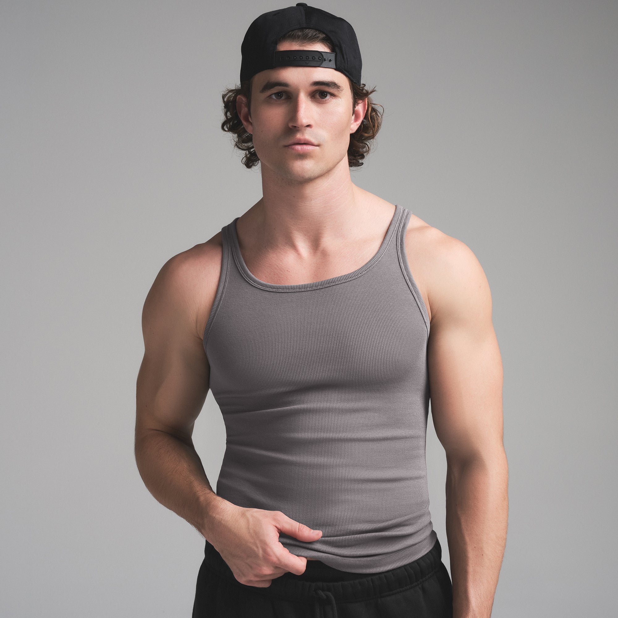 SKIMS COTTON MENS RIB TANK 3-PACK | HEATHER MULTI - Image 4