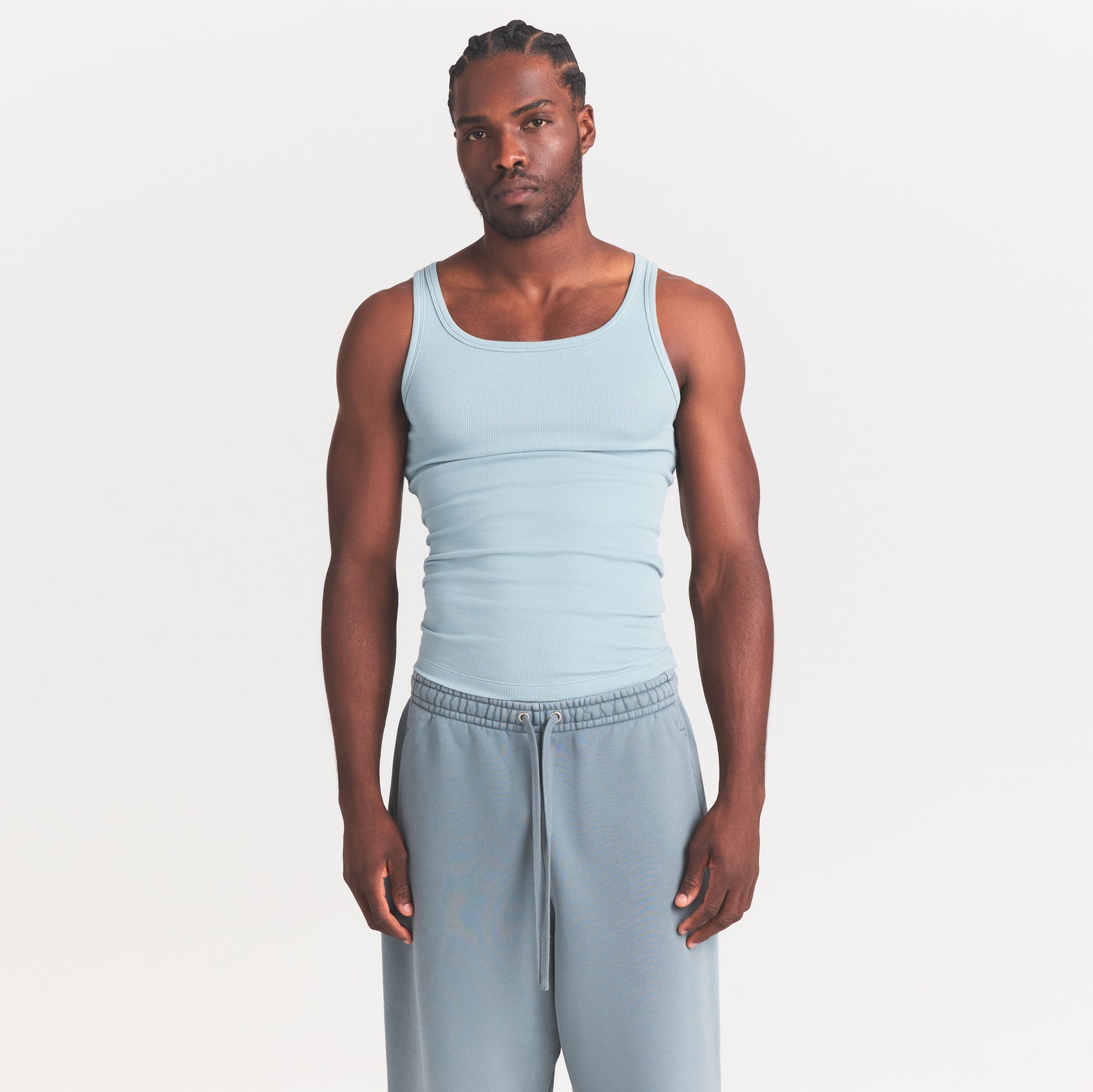 SKIMS COTTON MENS RIB TANK 3-PACK | VERDANT DARK SEPIA MULTI - Image 5