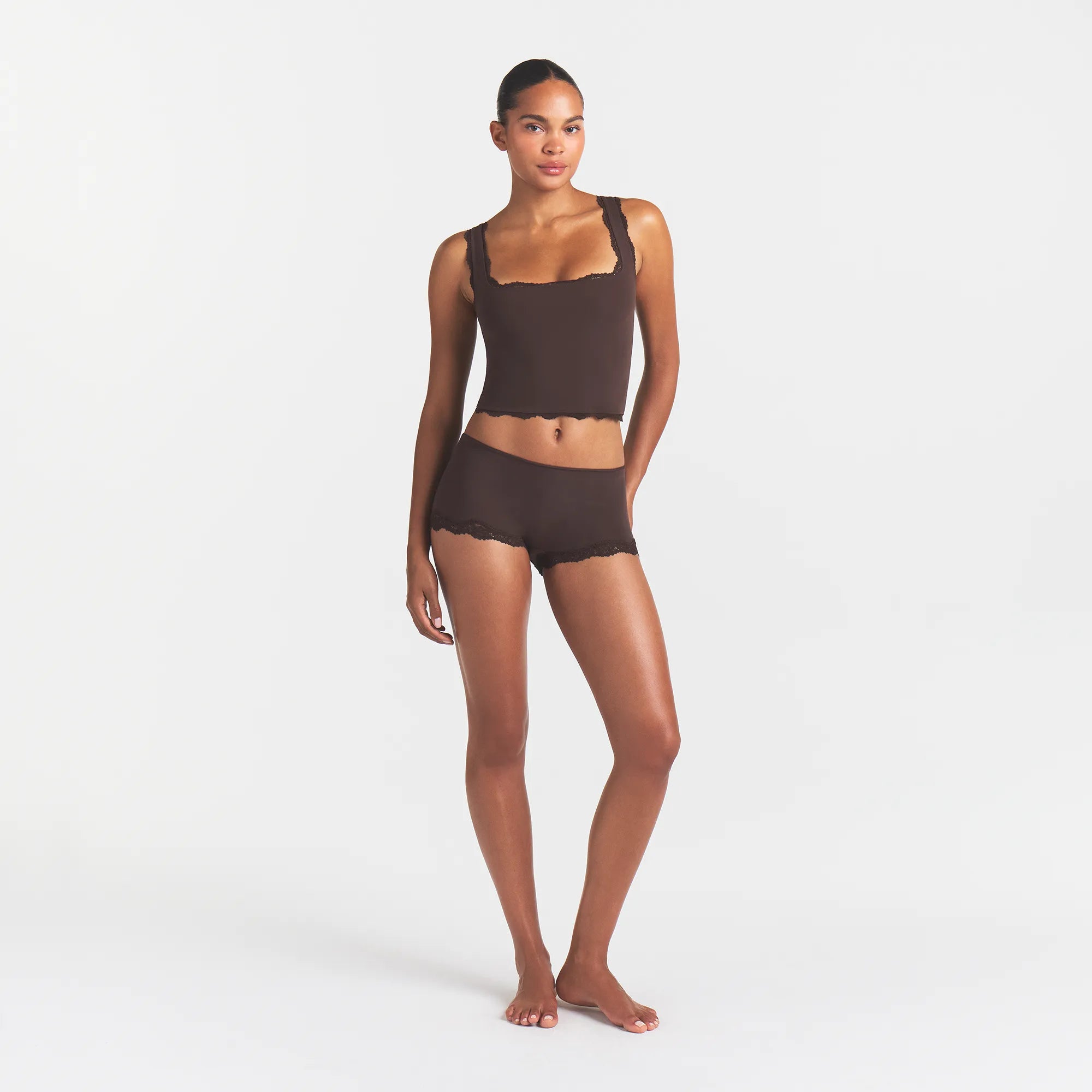 FITS EVERYBODY LACE TANK | ESPRESSO - Image 2