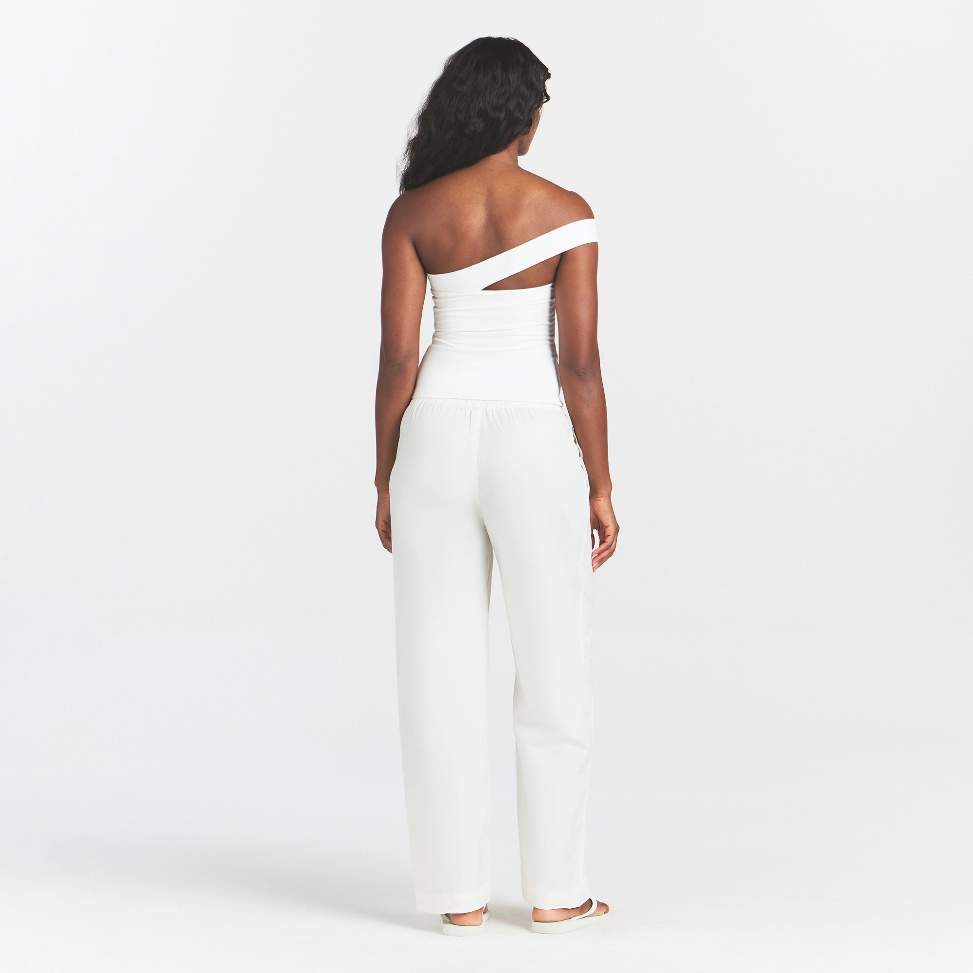 COTTON JERSEY ASYMMETRICAL TOP | MARBLE - Image 4