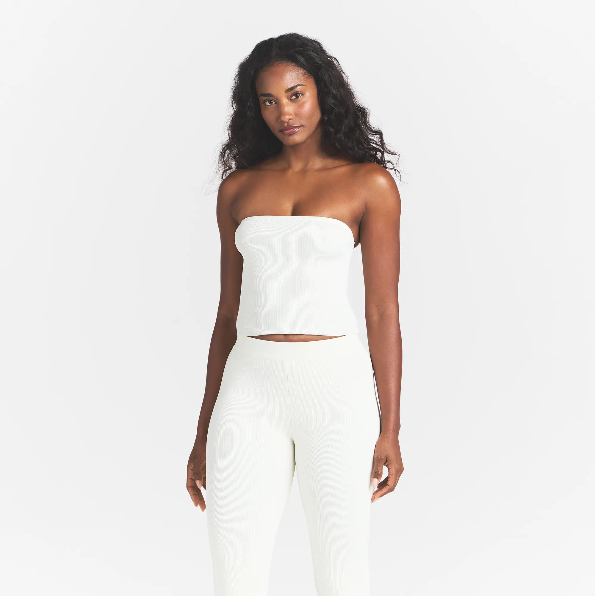 REFINED KNIT TUBE TOP | EGRET - Image 3