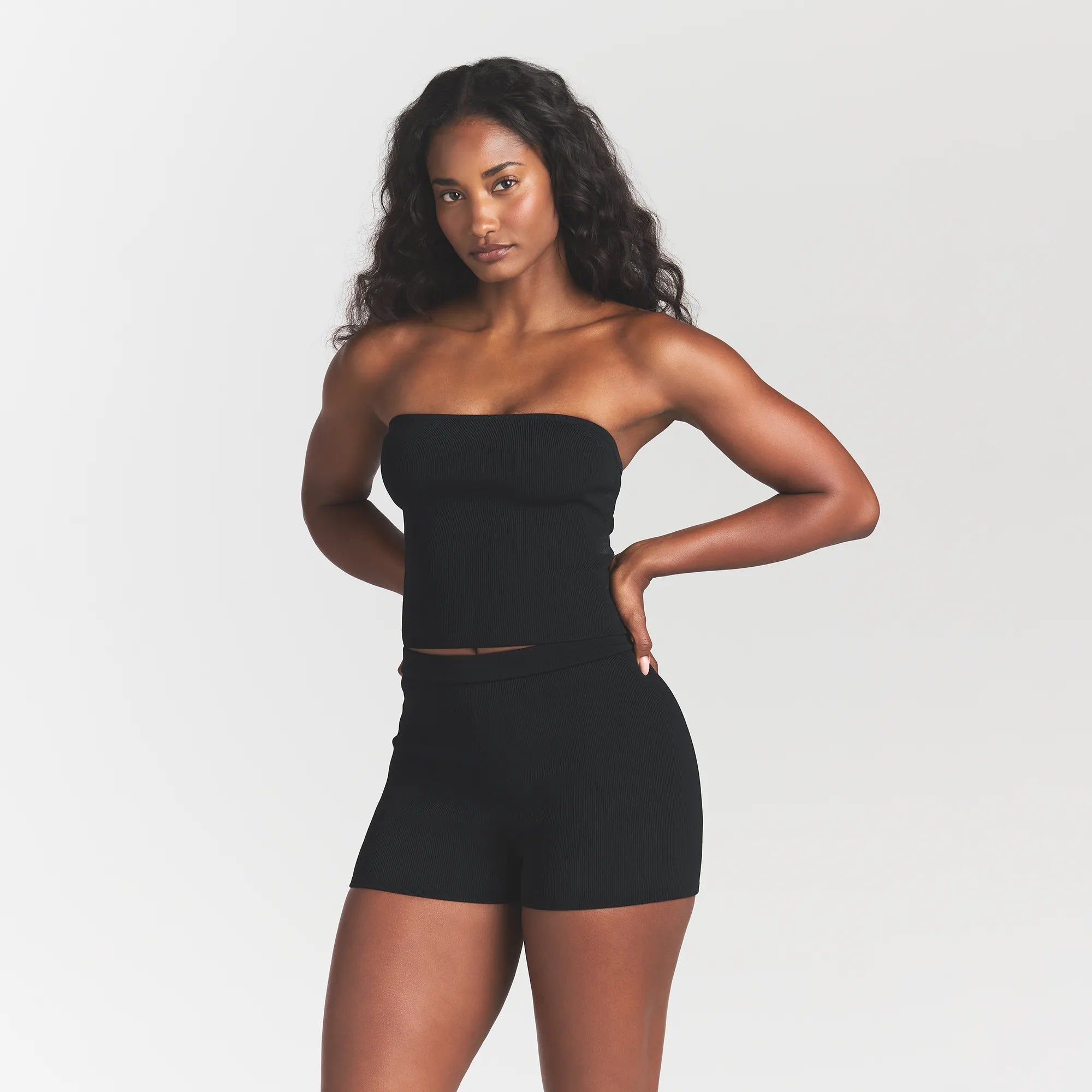 REFINED KNIT TUBE TOP | OBSIDIAN - Image 3