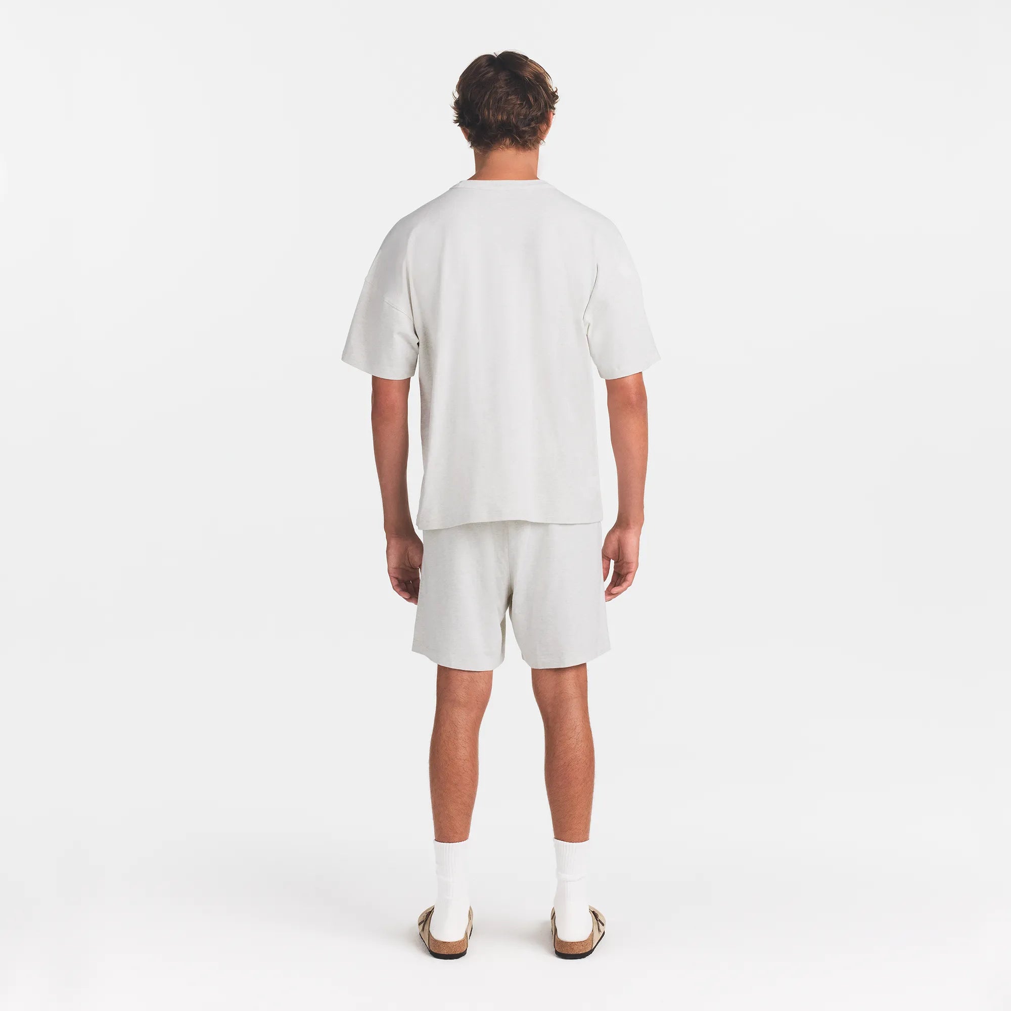 JERSEY LOUNGE MENS OVERSIZED T-SHIRT | CHALK HEATHER - Image 4