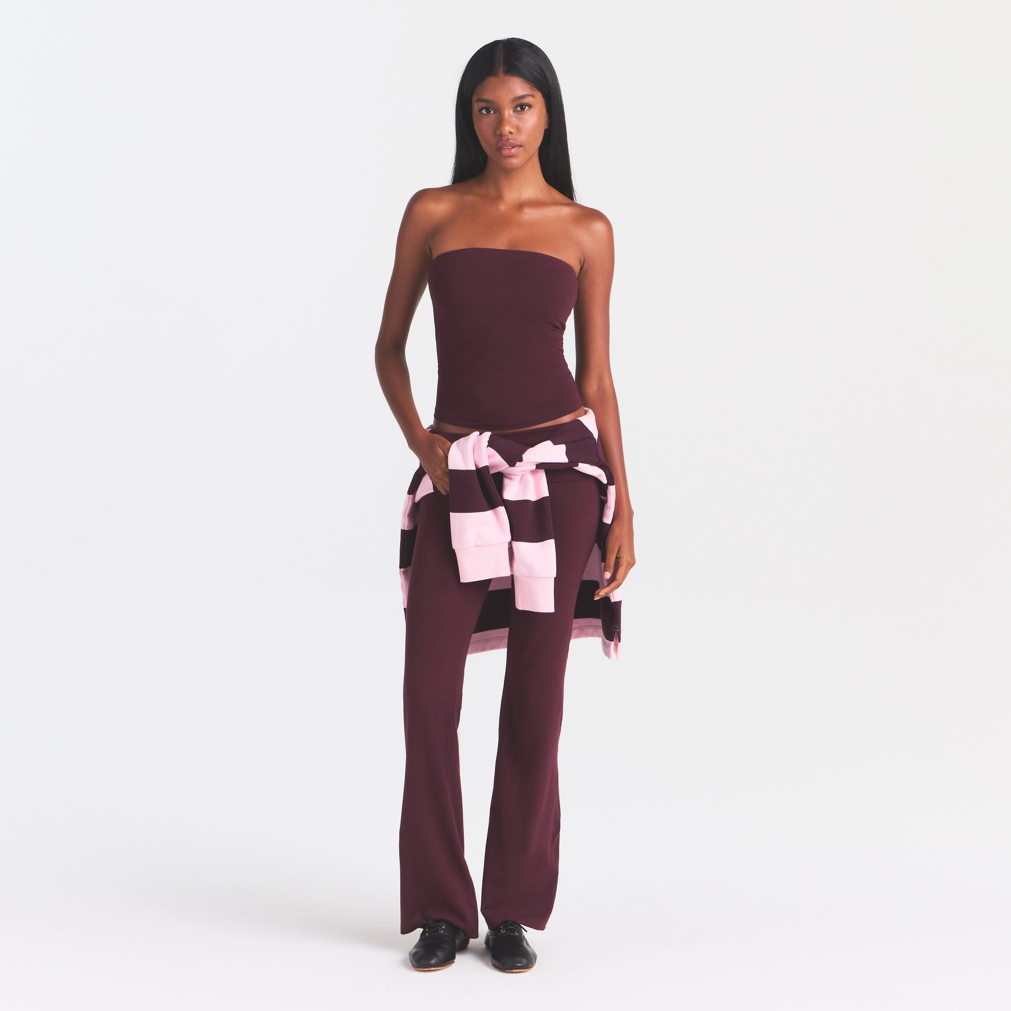 COTTON JERSEY TUBE TOP | CURRANT - Image 2
