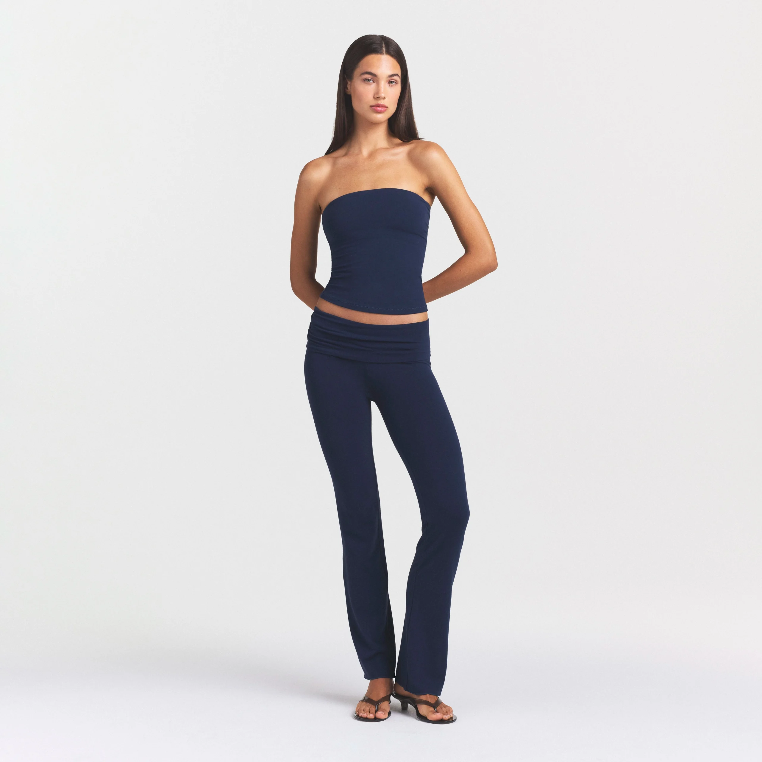 COTTON JERSEY TUBE TOP | NAVY - Image 2