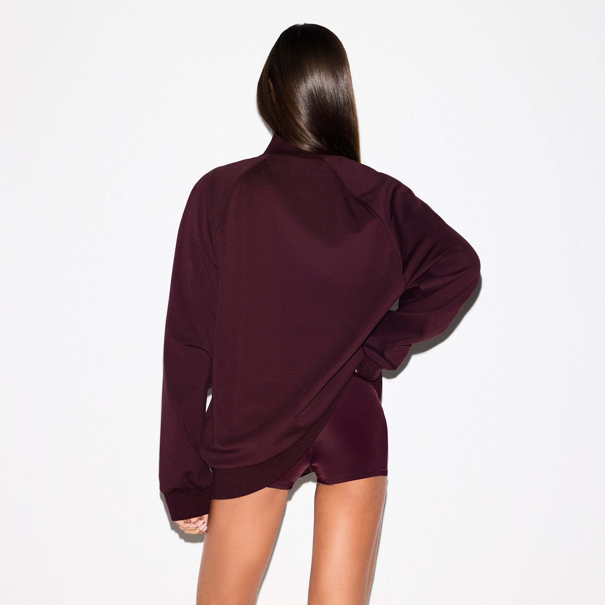 NikeSKIMS MATTE TRICOT OVERSIZED TRACK JACKET | CURRANT - Image 5