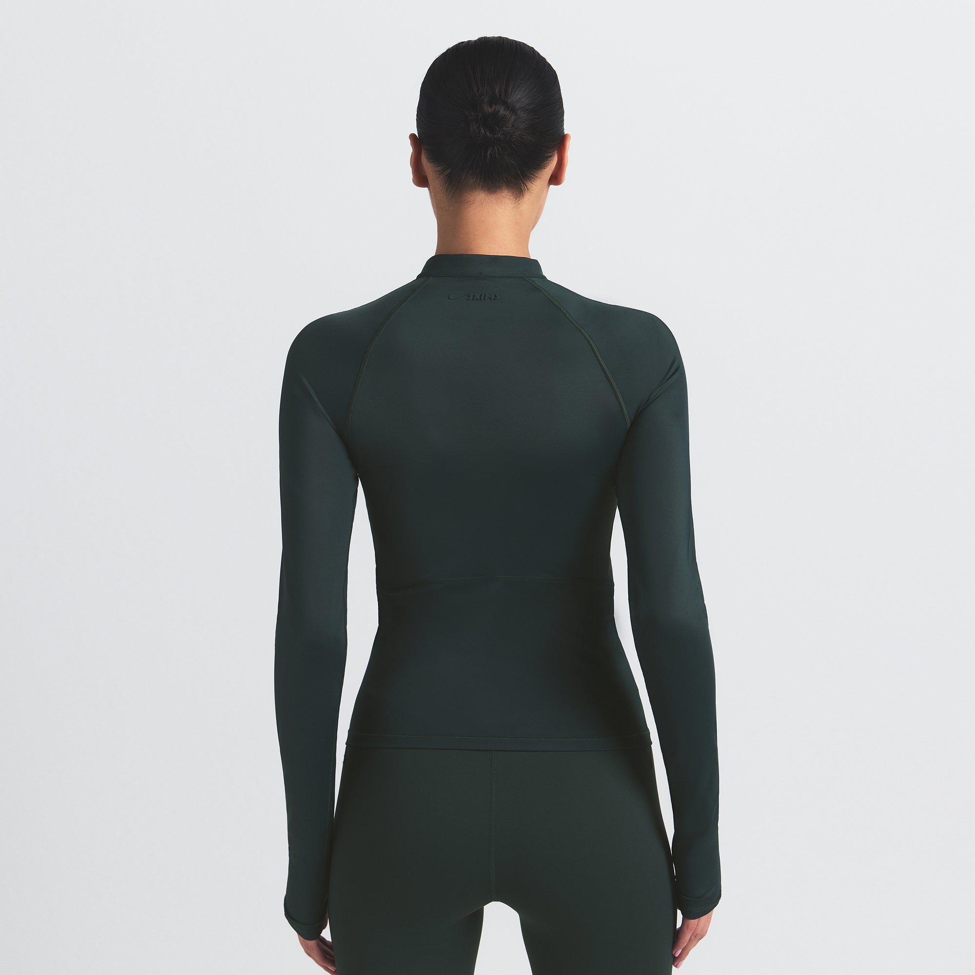 NikeSKIMS SHINE LONG SLEEVE HALF ZIP | DARK TEAL - Image 5
