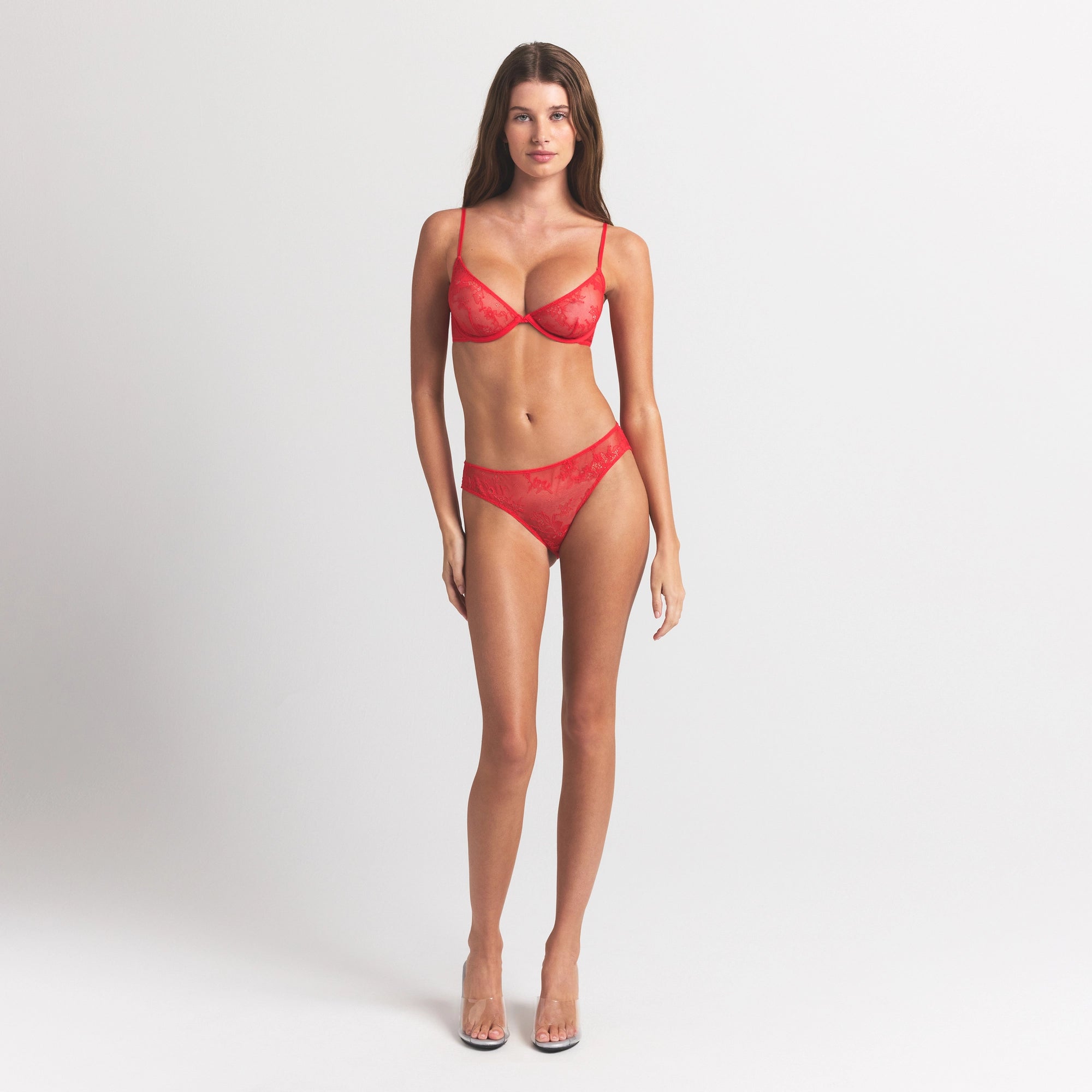 ULTRA FINE LACE PEEK-A-BOO BIKINI | RUBY - Image 5