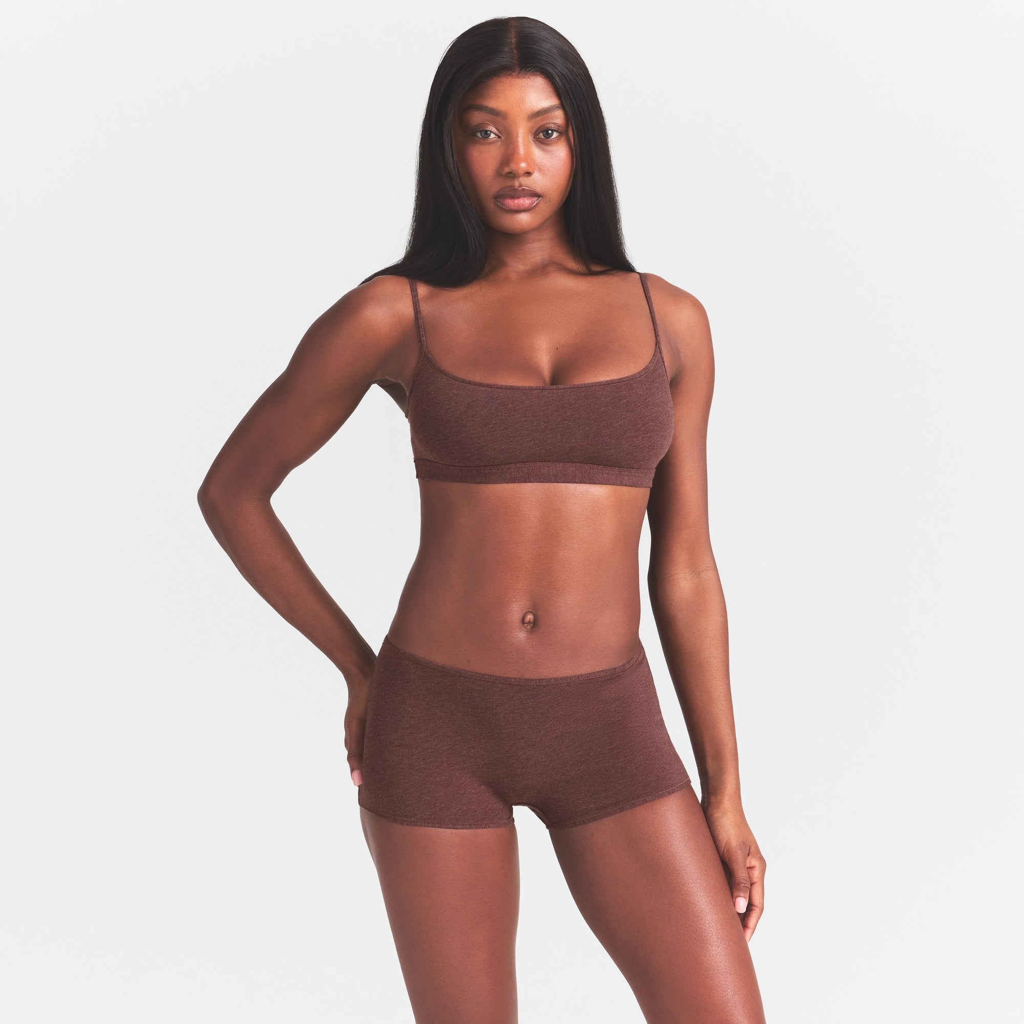 EVERYDAY COTTON BOY SHORT | COCOA HEATHER - Image 4
