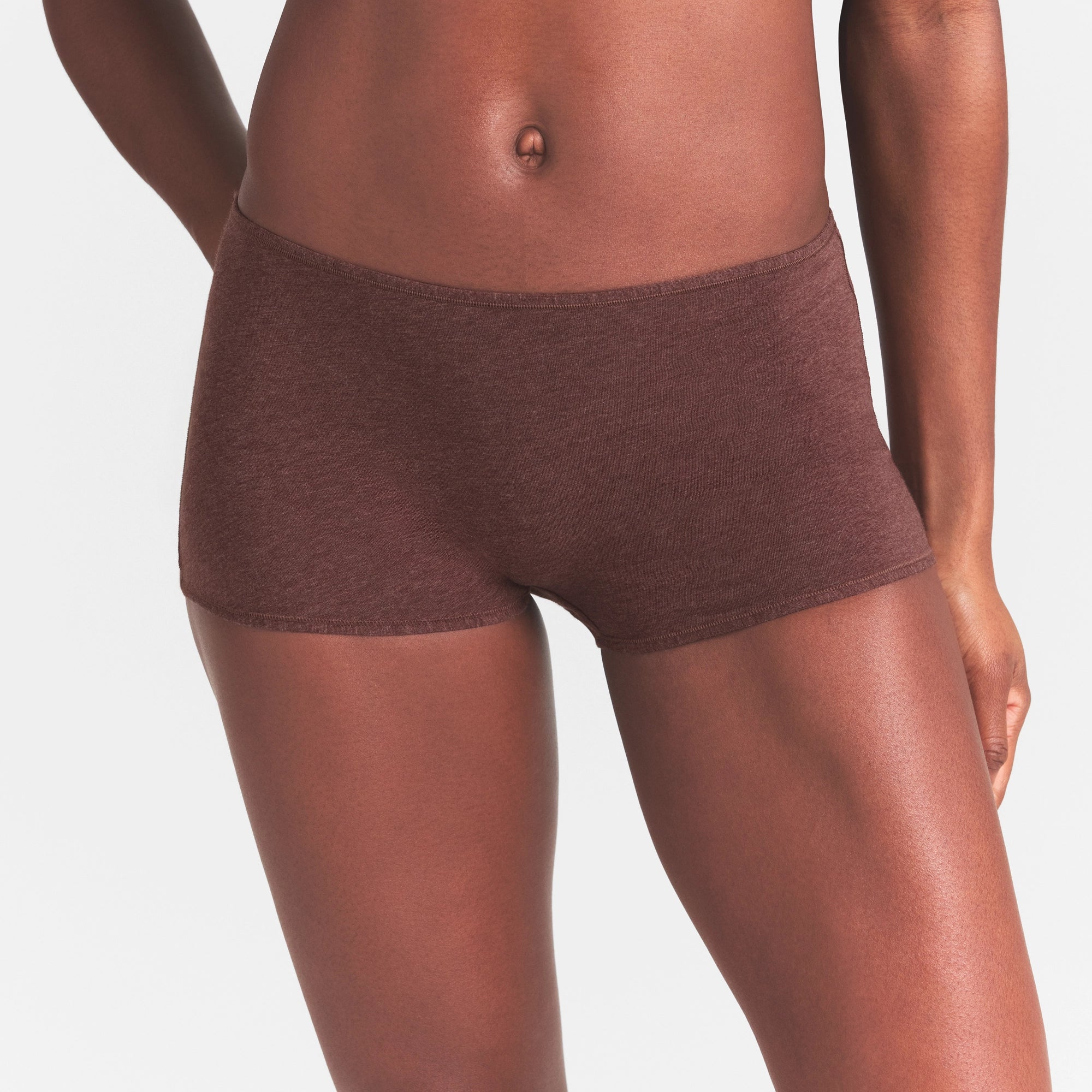 EVERYDAY COTTON BOY SHORT | COCOA HEATHER - Image 3
