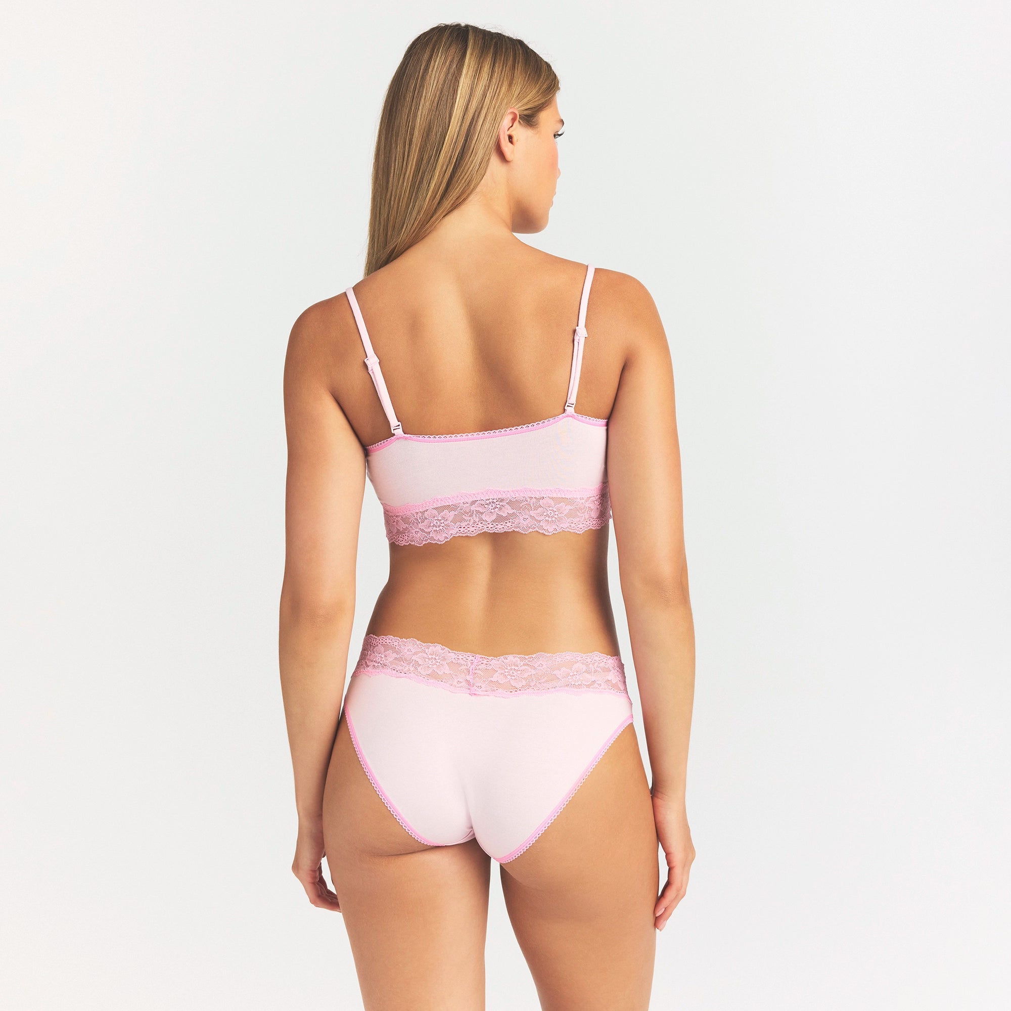 LIGHTWEIGHT COTTON WIDE LACE BRIEF | CHERRY BLOSSOM TONAL - Image 4