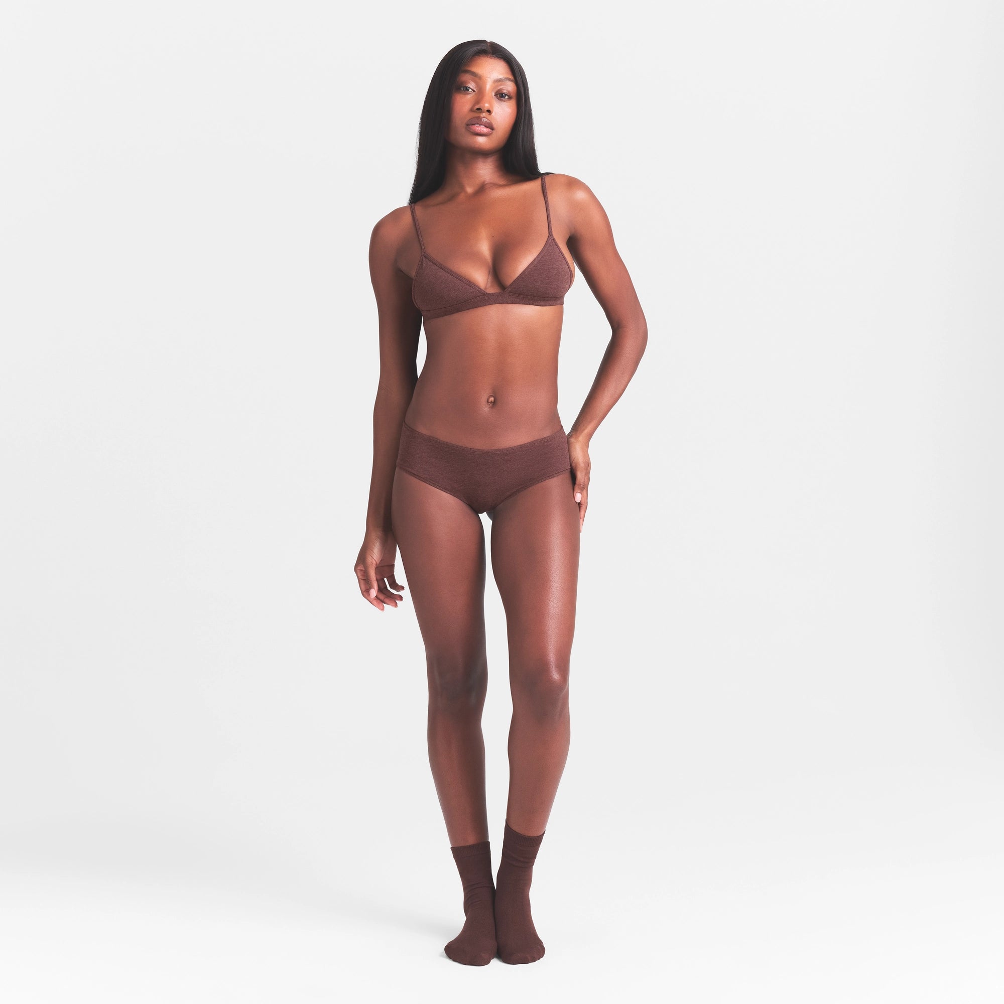 EVERYDAY COTTON HIPSTER | COCOA HEATHER - Image 2
