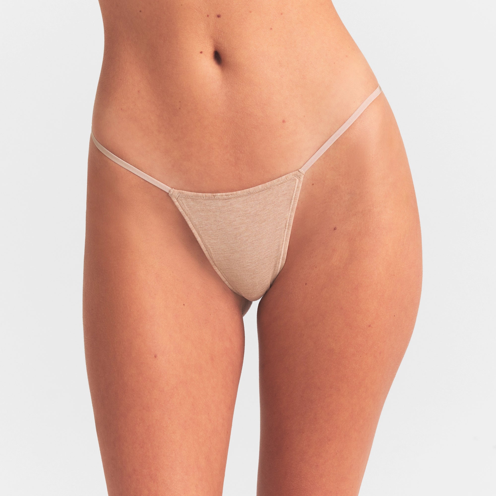 EVERYDAY COTTON STRING THONG | CLAY HEATHER - Image 3