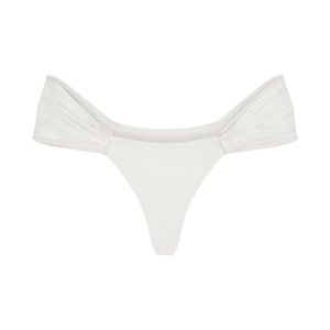 ULTRA FINE MESH DRAPED THONG | IVORY
