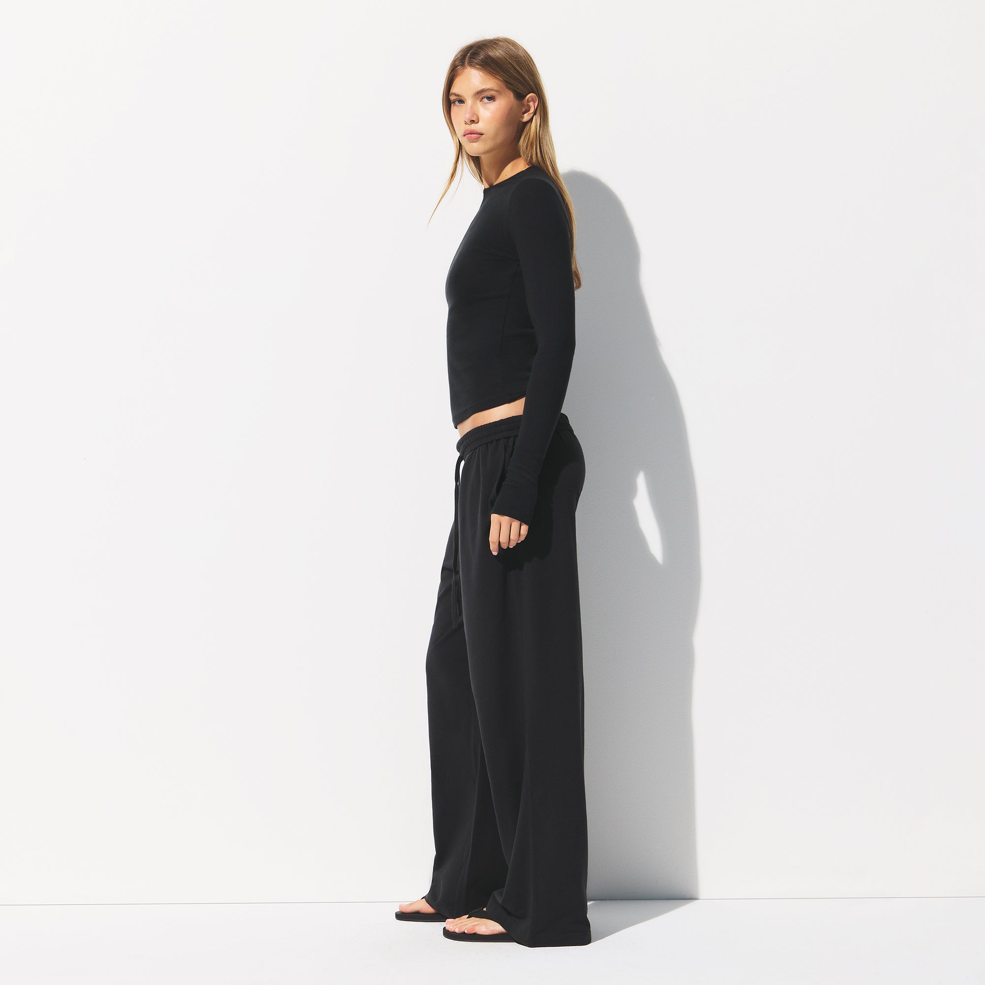 COTTON JERSEY WIDE LEG PANT | SOOT - Image 4
