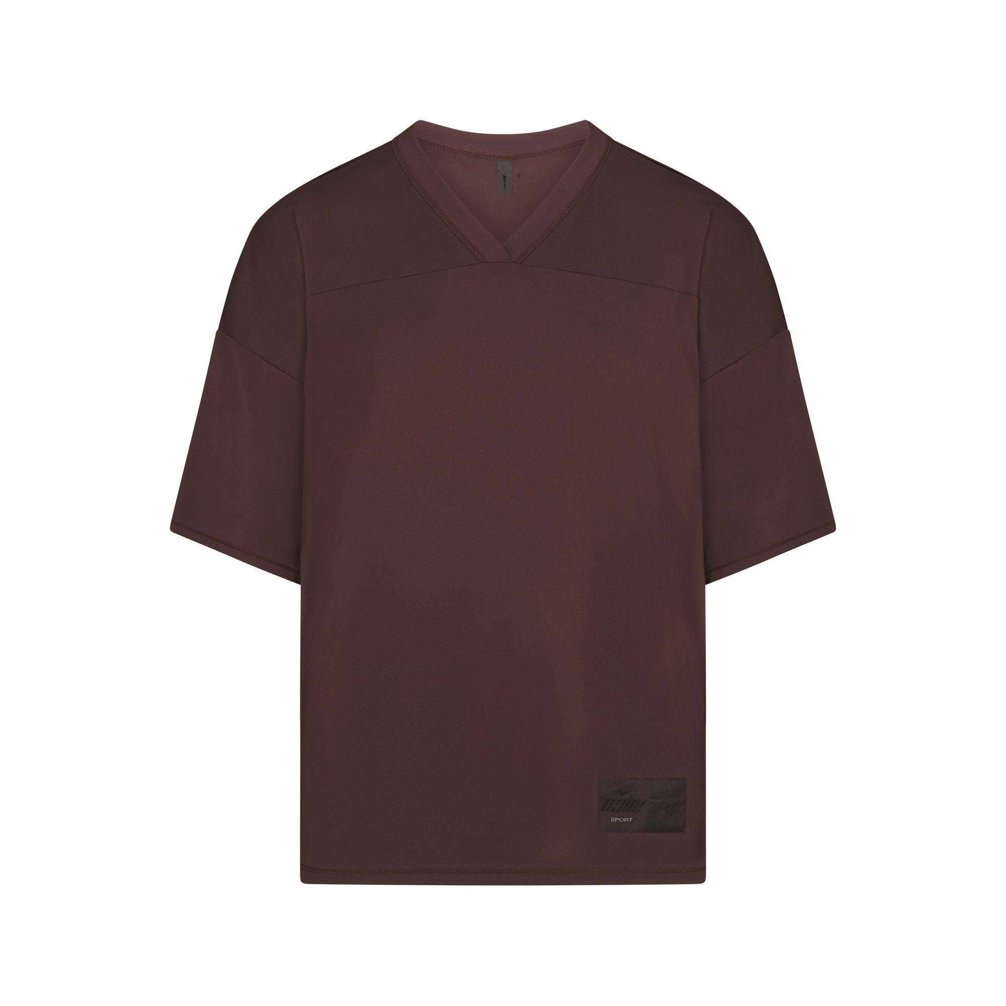 NikeSKIMS AIRY V-NECK OVERSIZED TOP | DARK SEPIA
