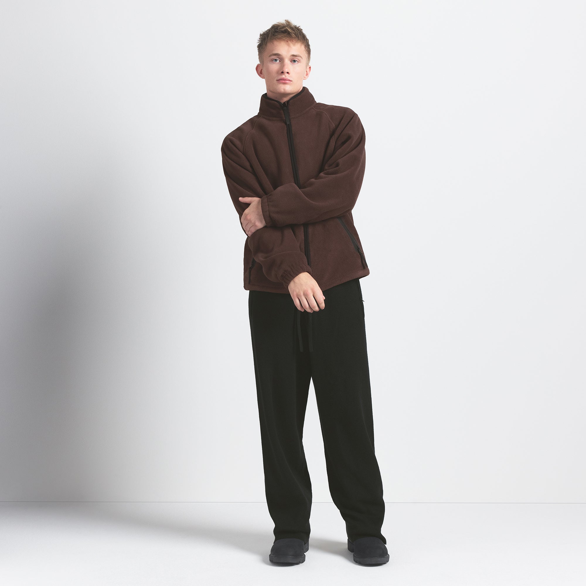 ARCTIC FLEECE MENS ZIP UP JACKET | ESPRESSO - Image 5