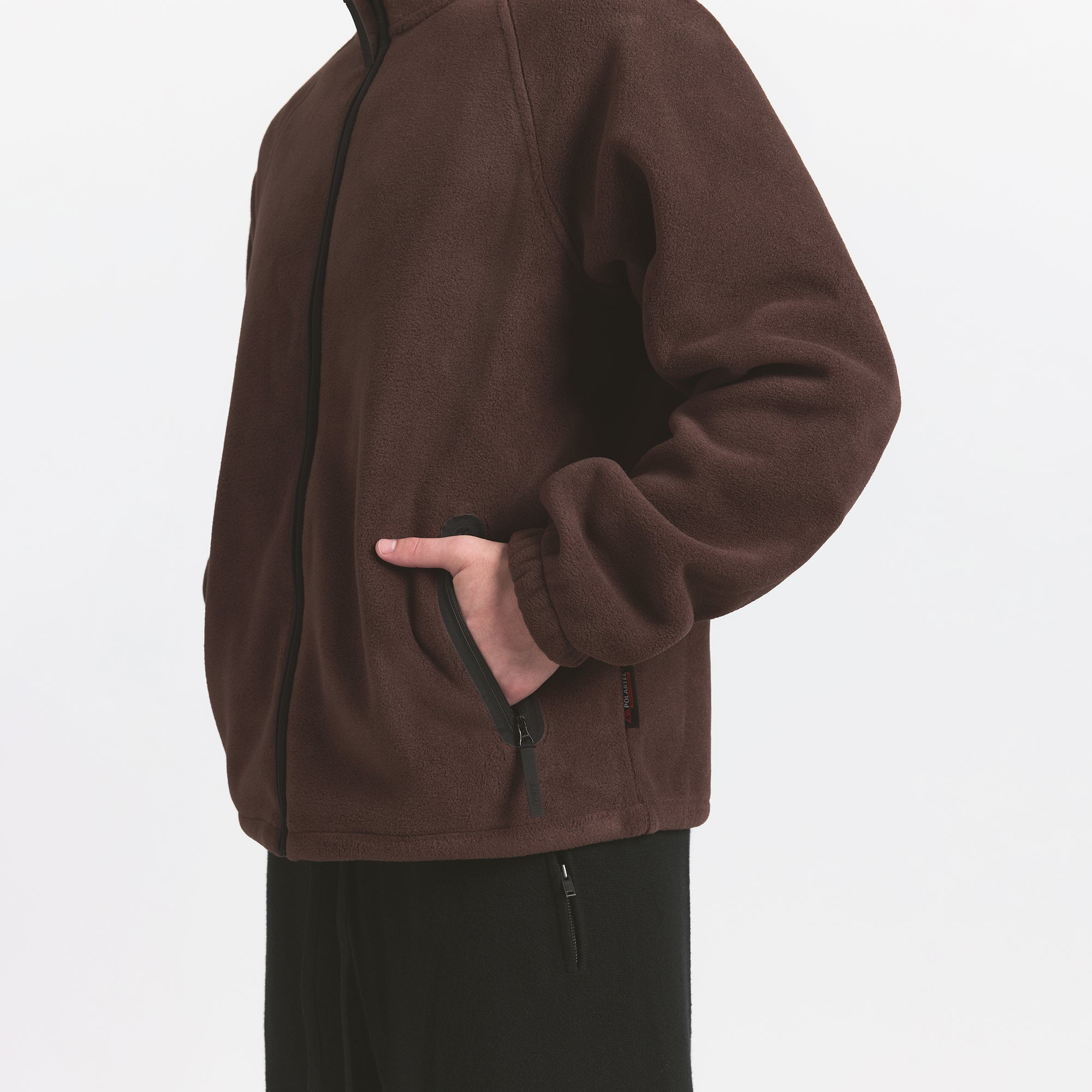 ARCTIC FLEECE MENS ZIP UP JACKET | ESPRESSO - Image 3