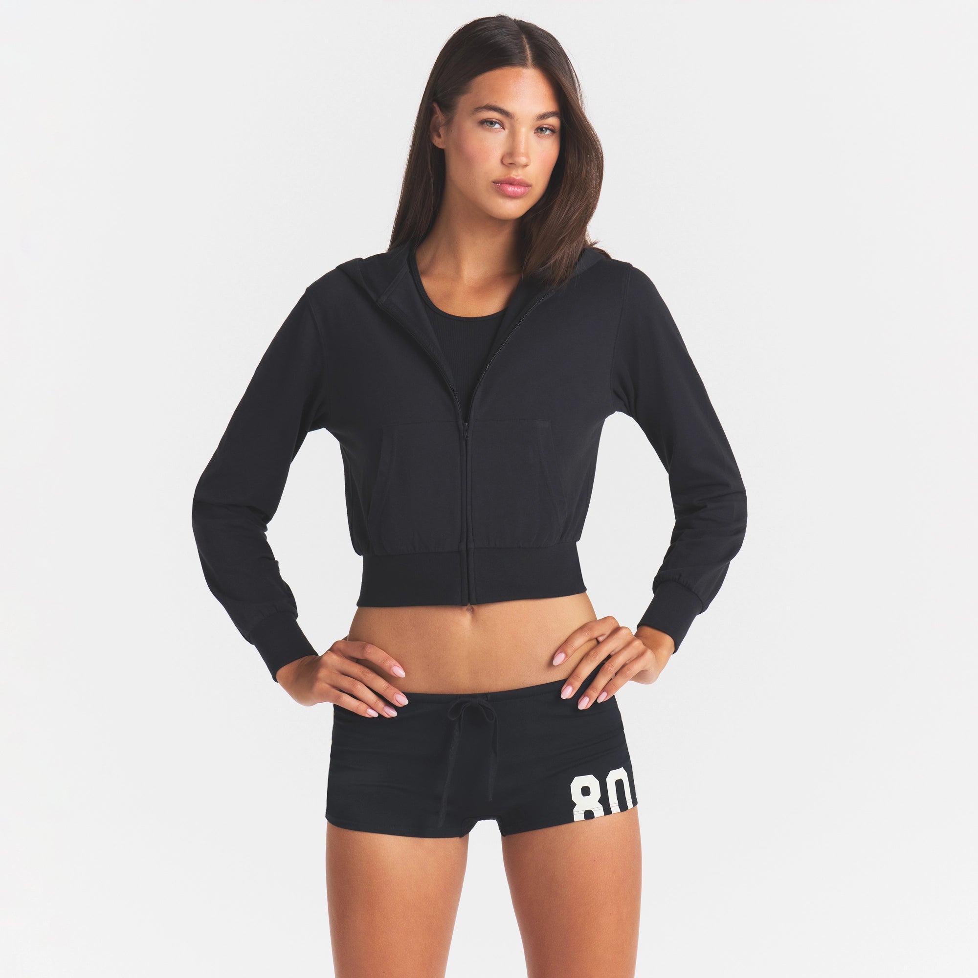 COTTON JERSEY ZIP UP HOODIE | SOOT - Image 4