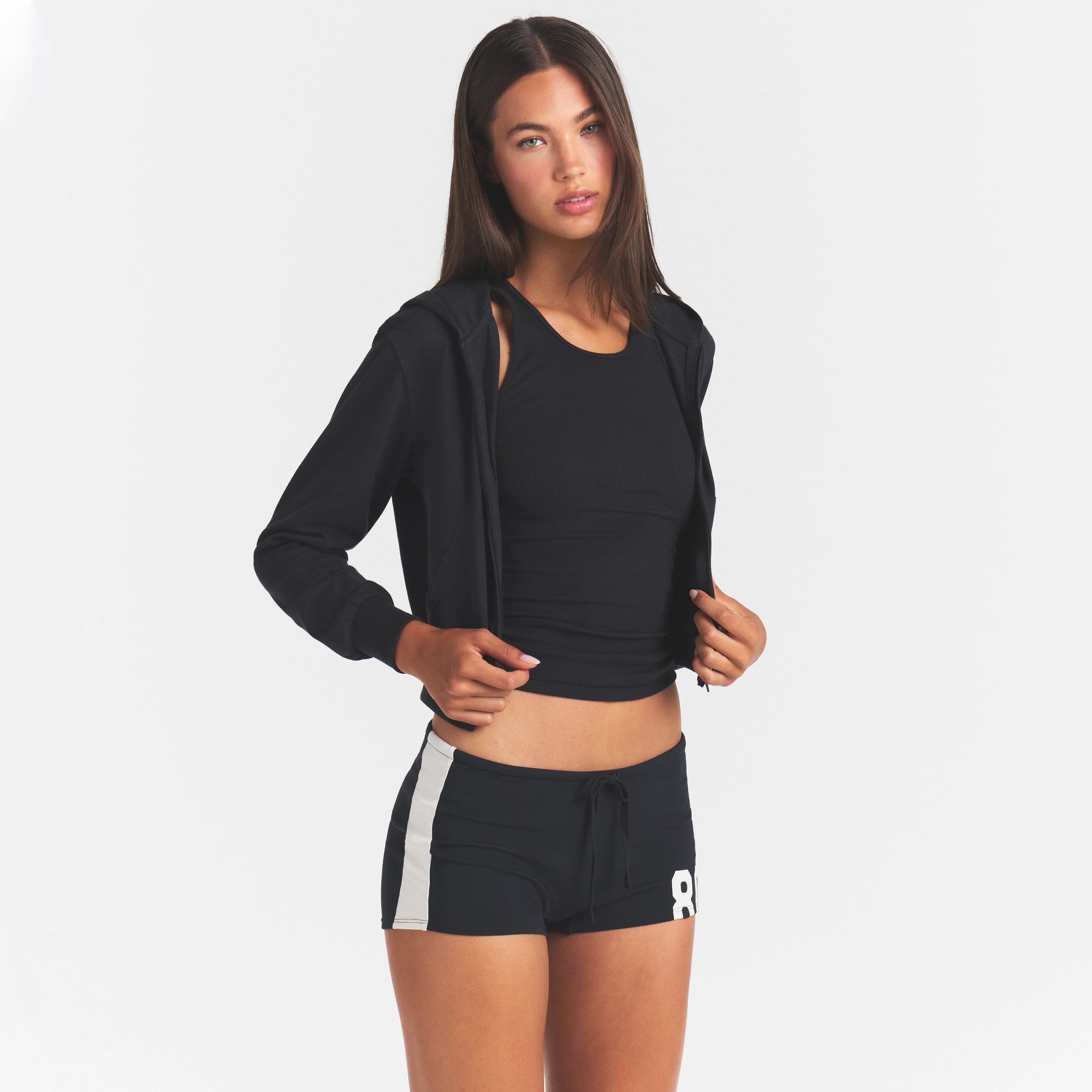 COTTON JERSEY ZIP UP HOODIE | SOOT - Image 3