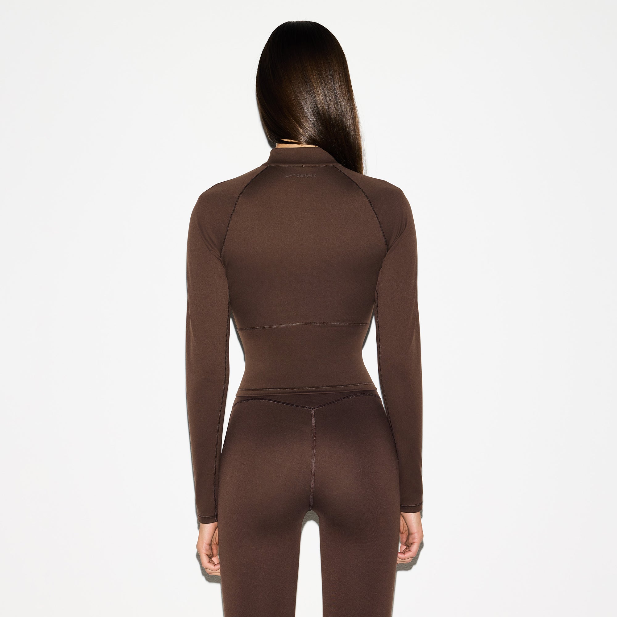 NikeSKIMS MATTE MOCK NECK FULL ZIP JACKET | DARK SEPIA - Image 4