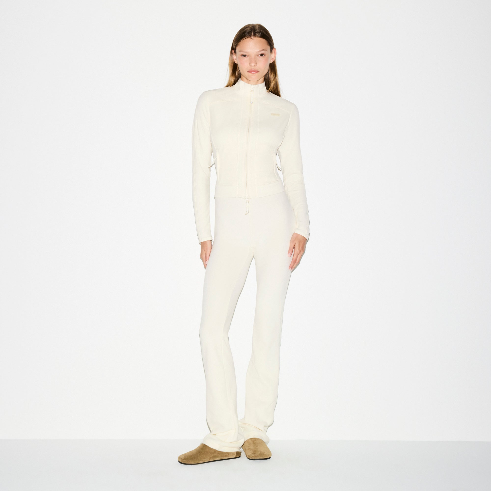 OUTDOOR FLEECE FITTED JACKET | ECRU - Image 3