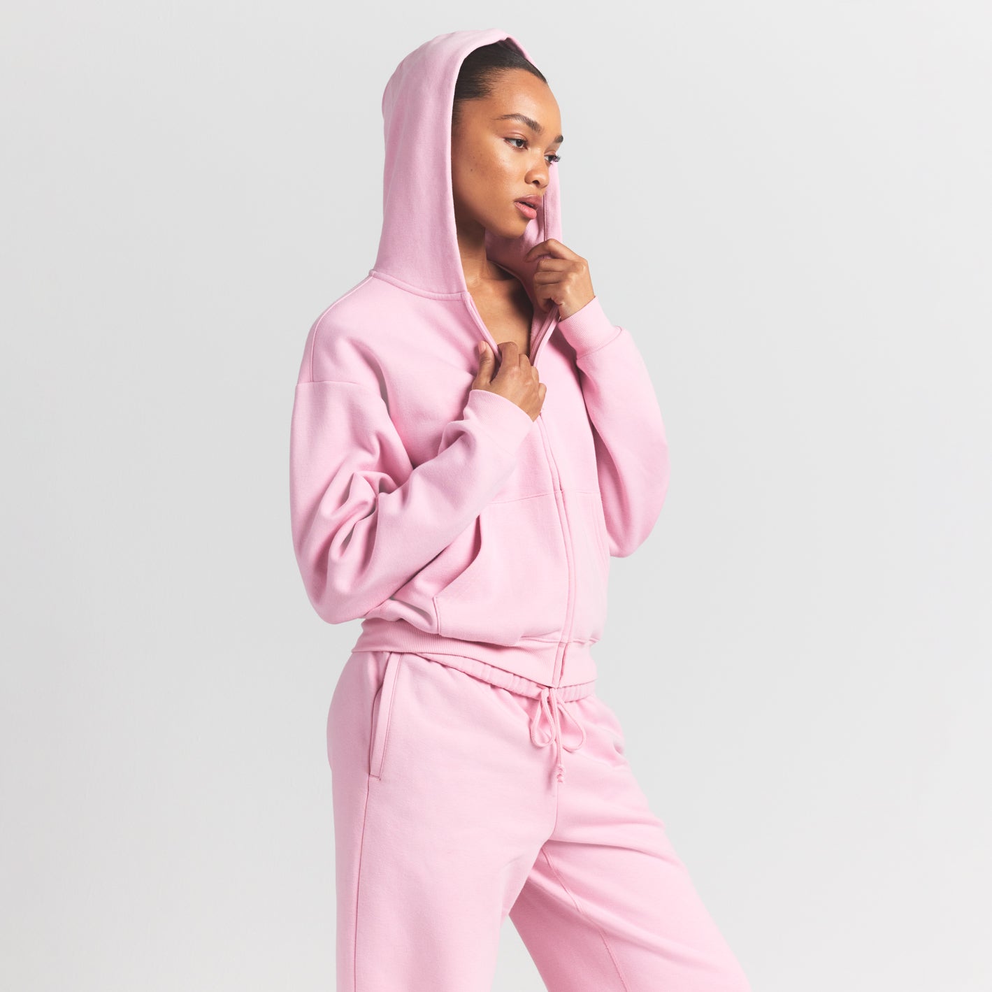 COTTON FLEECE CLASSIC ZIP UP HOODIE | HALITE - Image 4