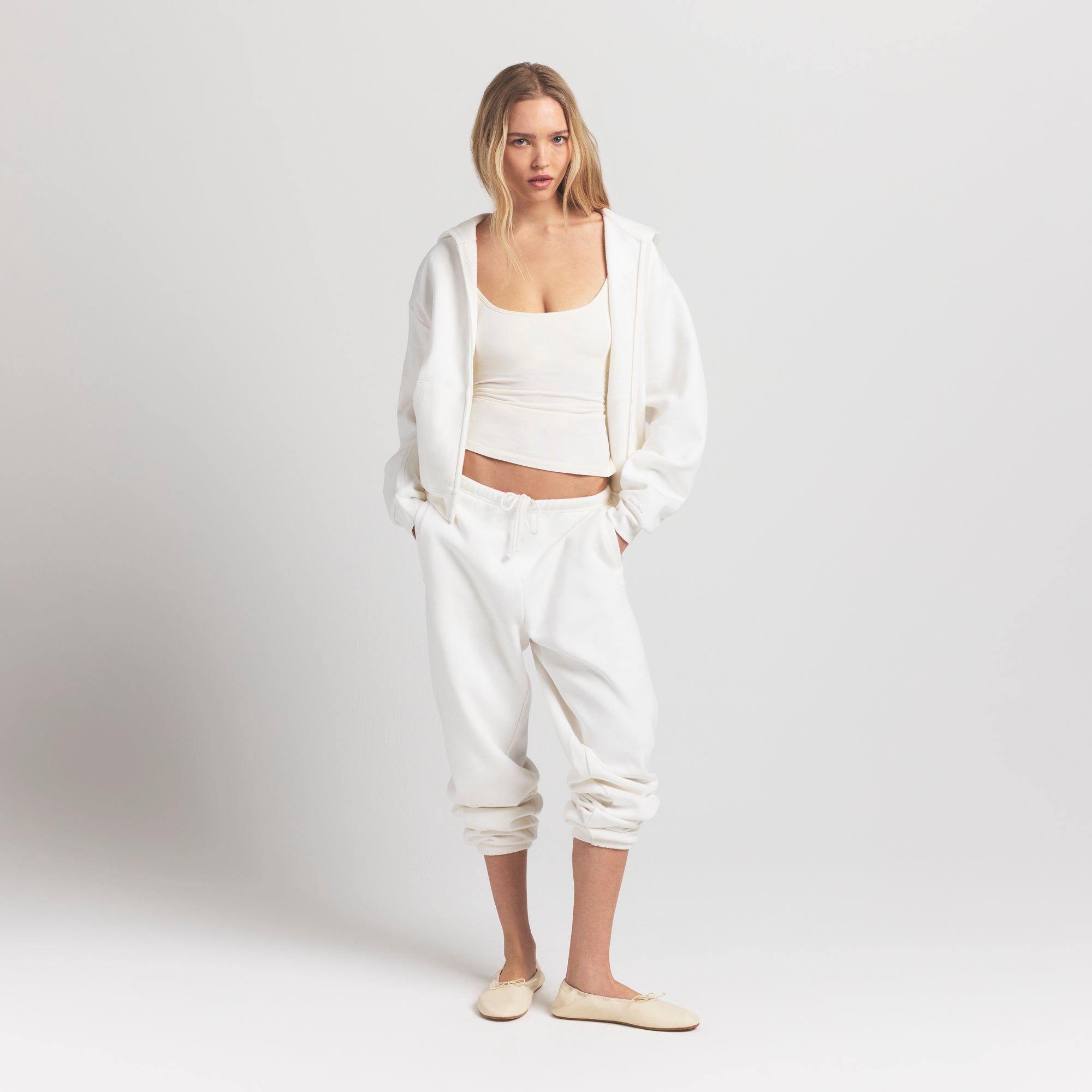 COTTON FLEECE CLASSIC ZIP UP HOODIE | MARBLE - Image 2