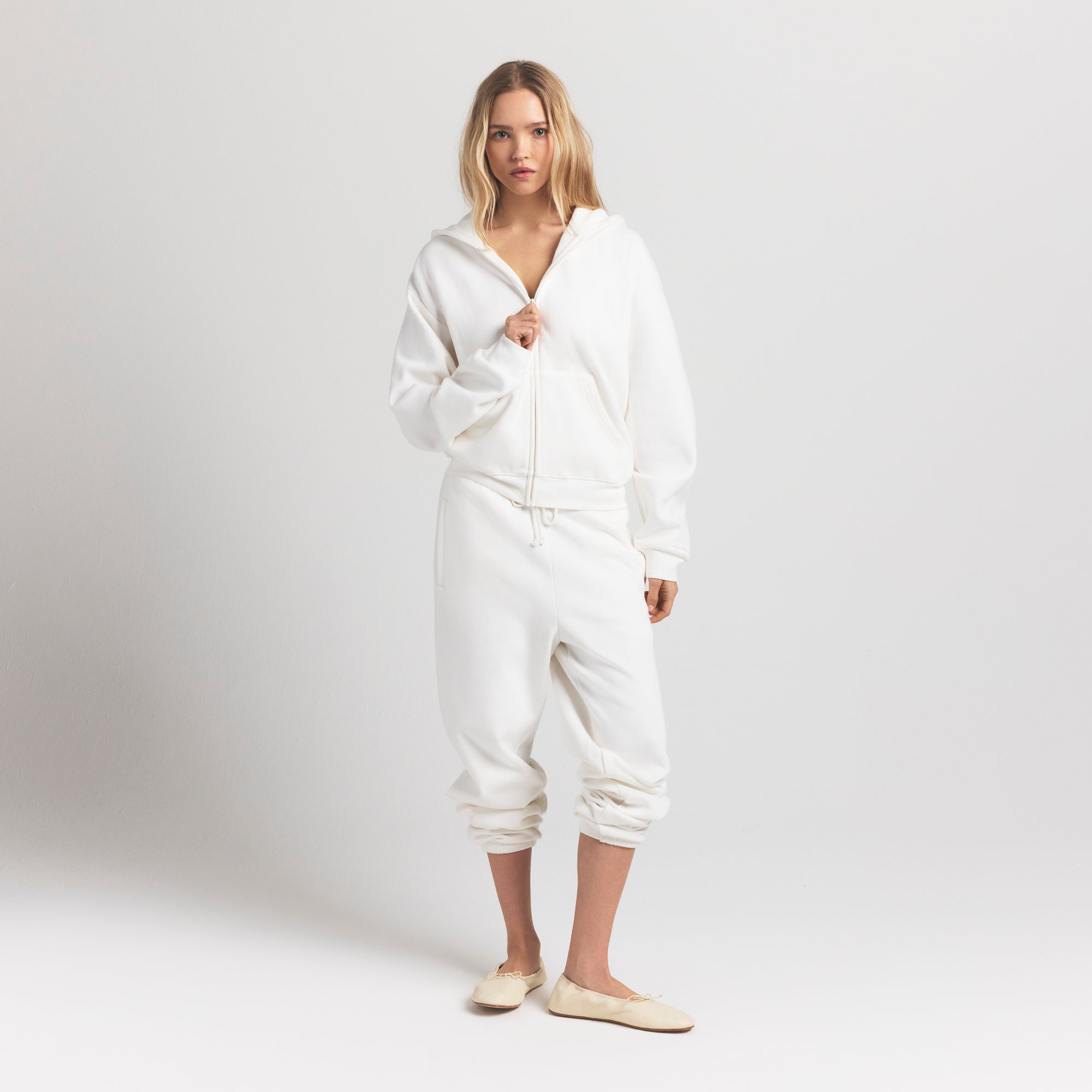 COTTON FLEECE CLASSIC ZIP UP HOODIE | MARBLE - Image 5