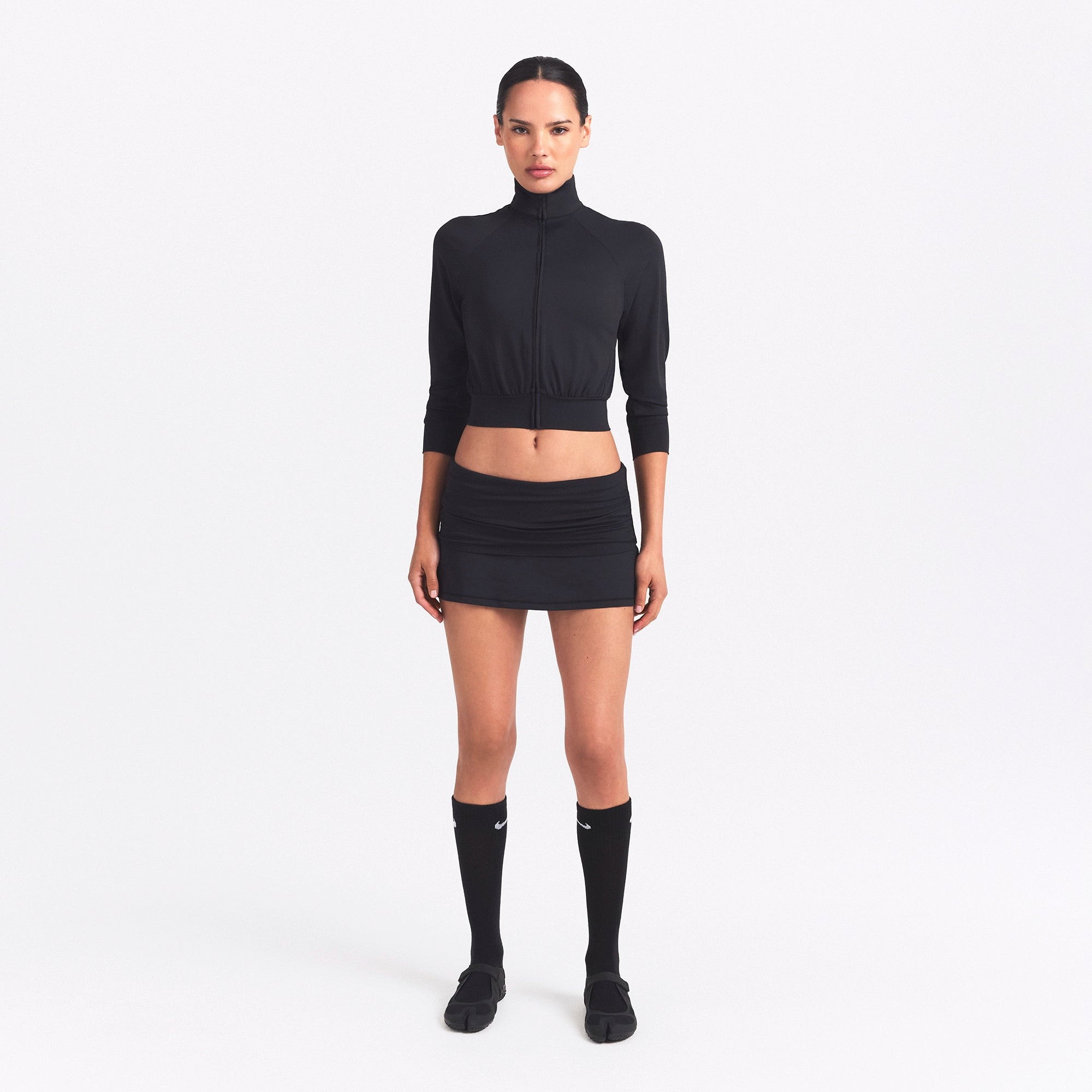 NikeSKIMS AIRY CROPPED TRACK JACKET | OBSIDIAN - Image 2