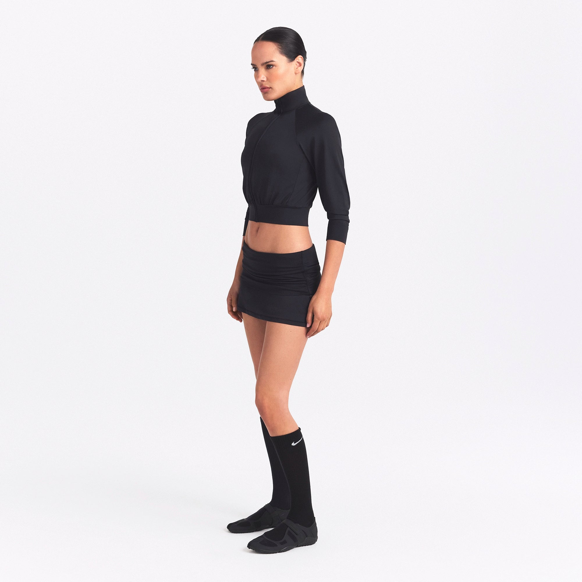 NikeSKIMS AIRY CROPPED TRACK JACKET | OBSIDIAN - Image 3