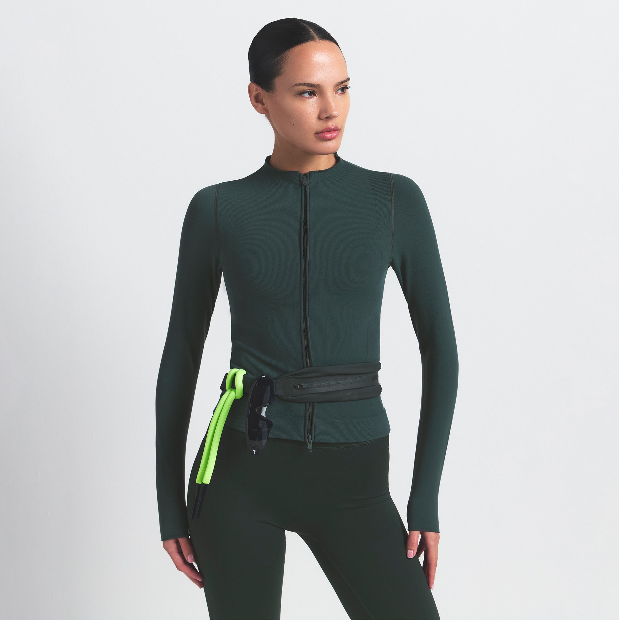 NikeSKIMS VINTAGE SEAMLESS FULL ZIP JACKET | DARK TEAL - Image 6