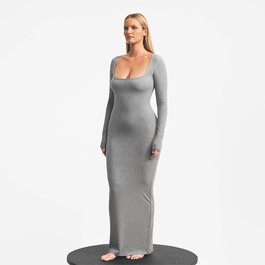 SOFT LOUNGE LONG SLEEVE DRESS | ONYX - Image 5